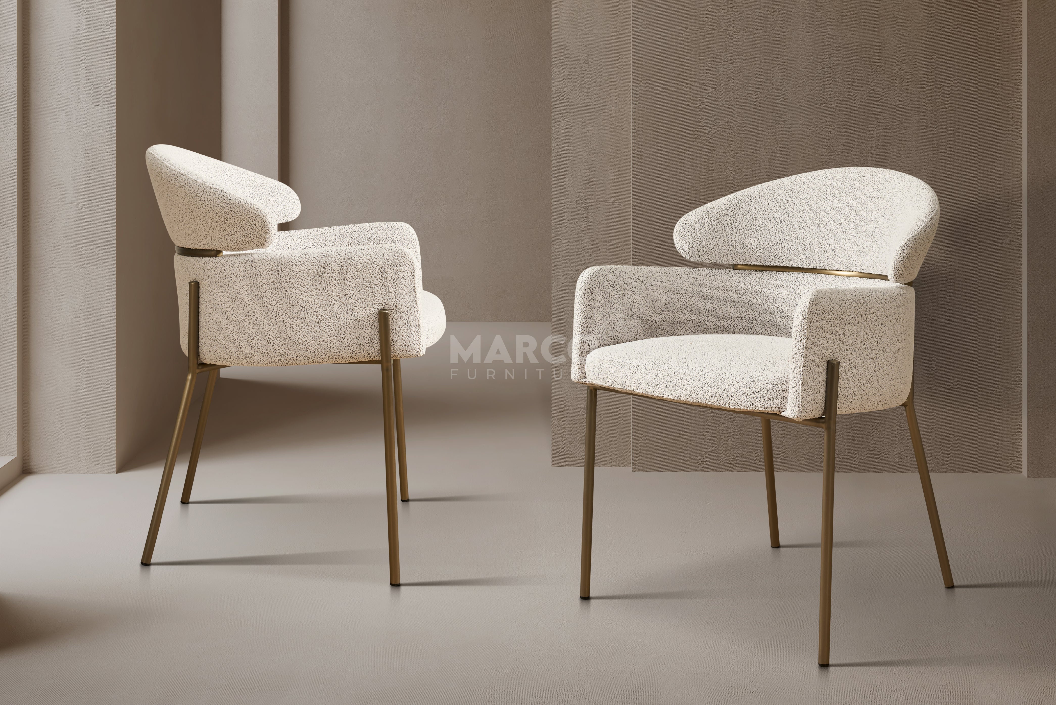 Hallie Boucle Dining Chair – Modern Upholstered Dining Seat - Image 5