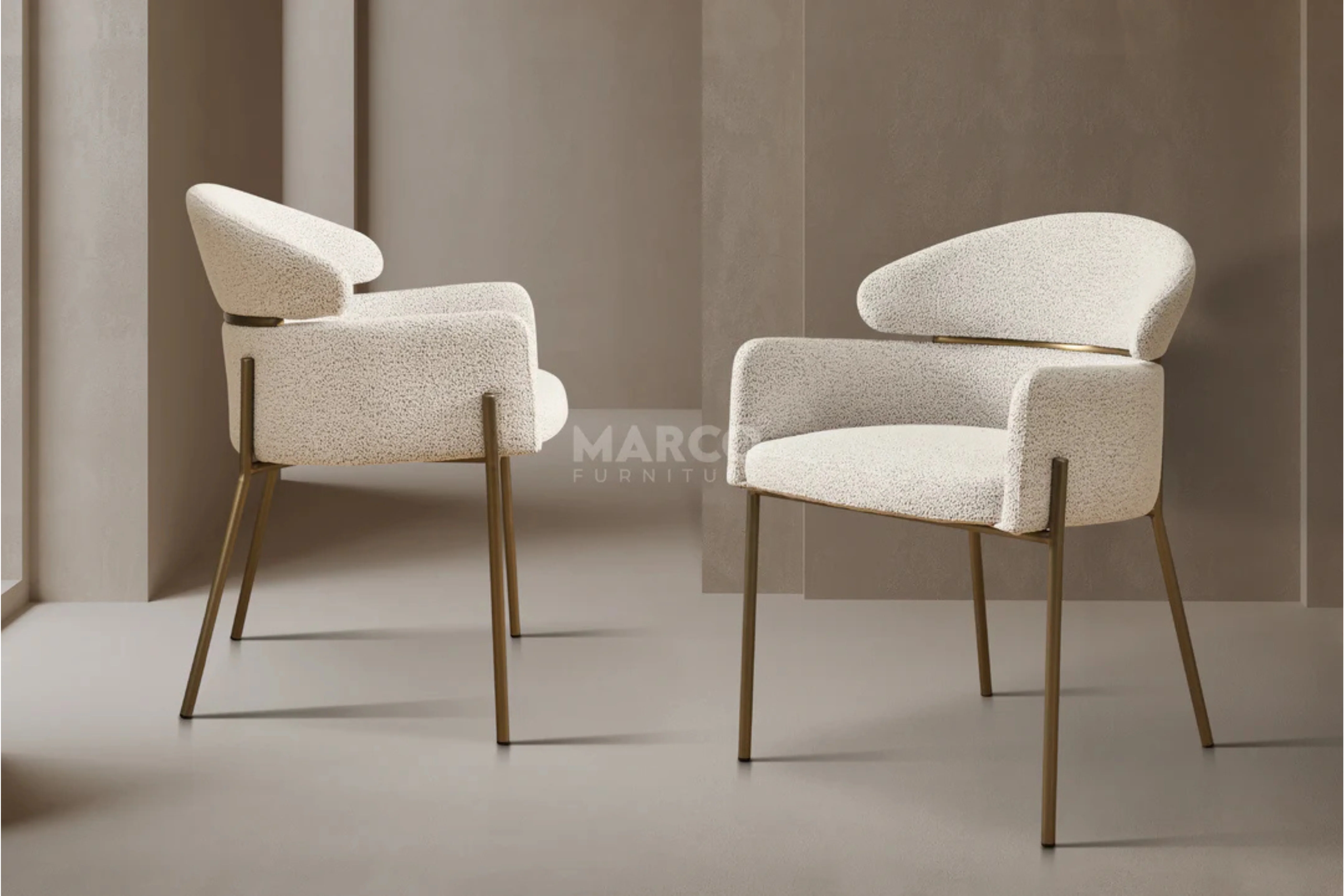 Hallie Textured Fabric Dining Chair with Black Metal Legs - Image 3