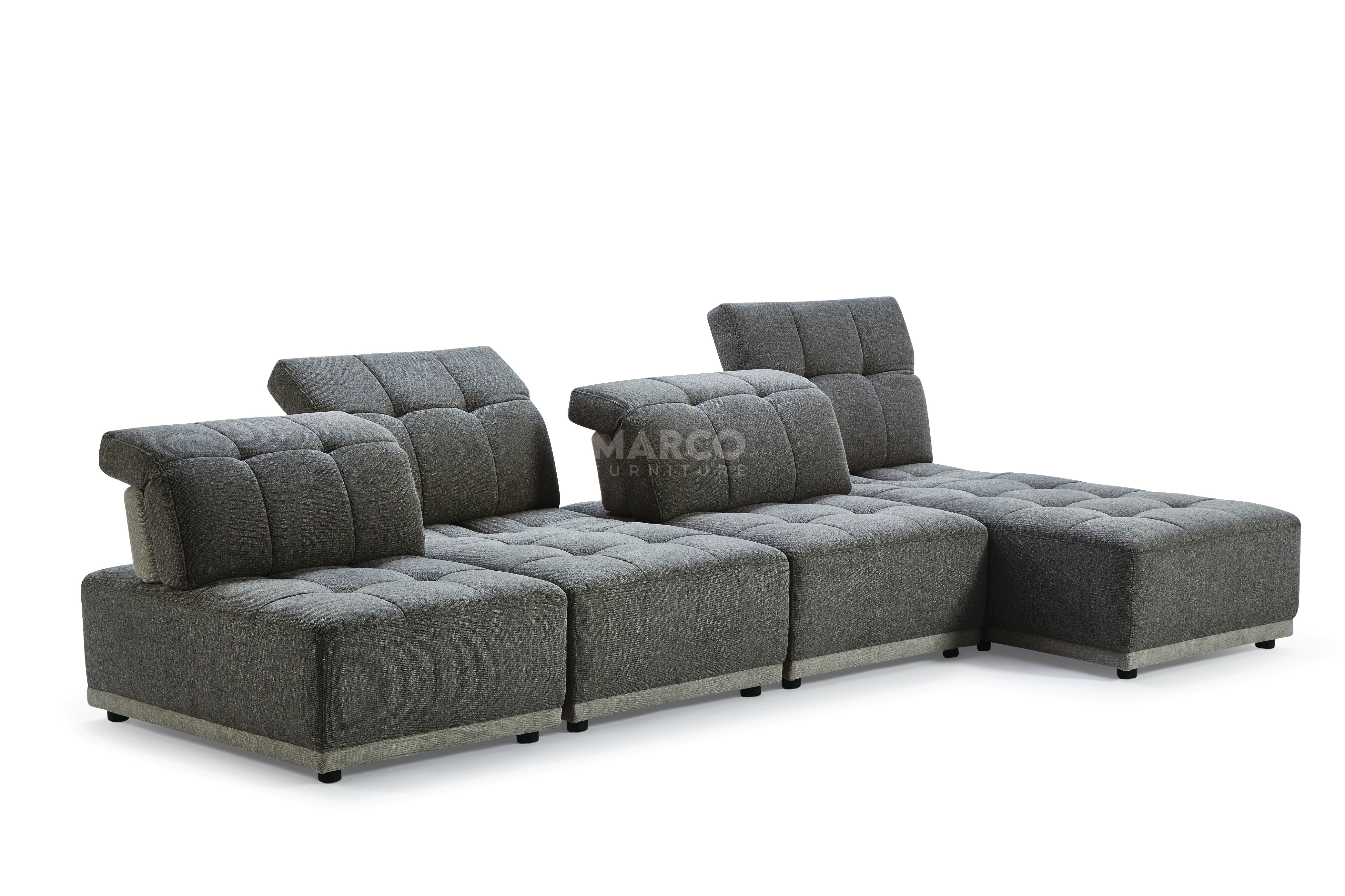 Hawaii Woven Fabric Modular Sofa Lounge with Chaise & Ottoman - Image 10