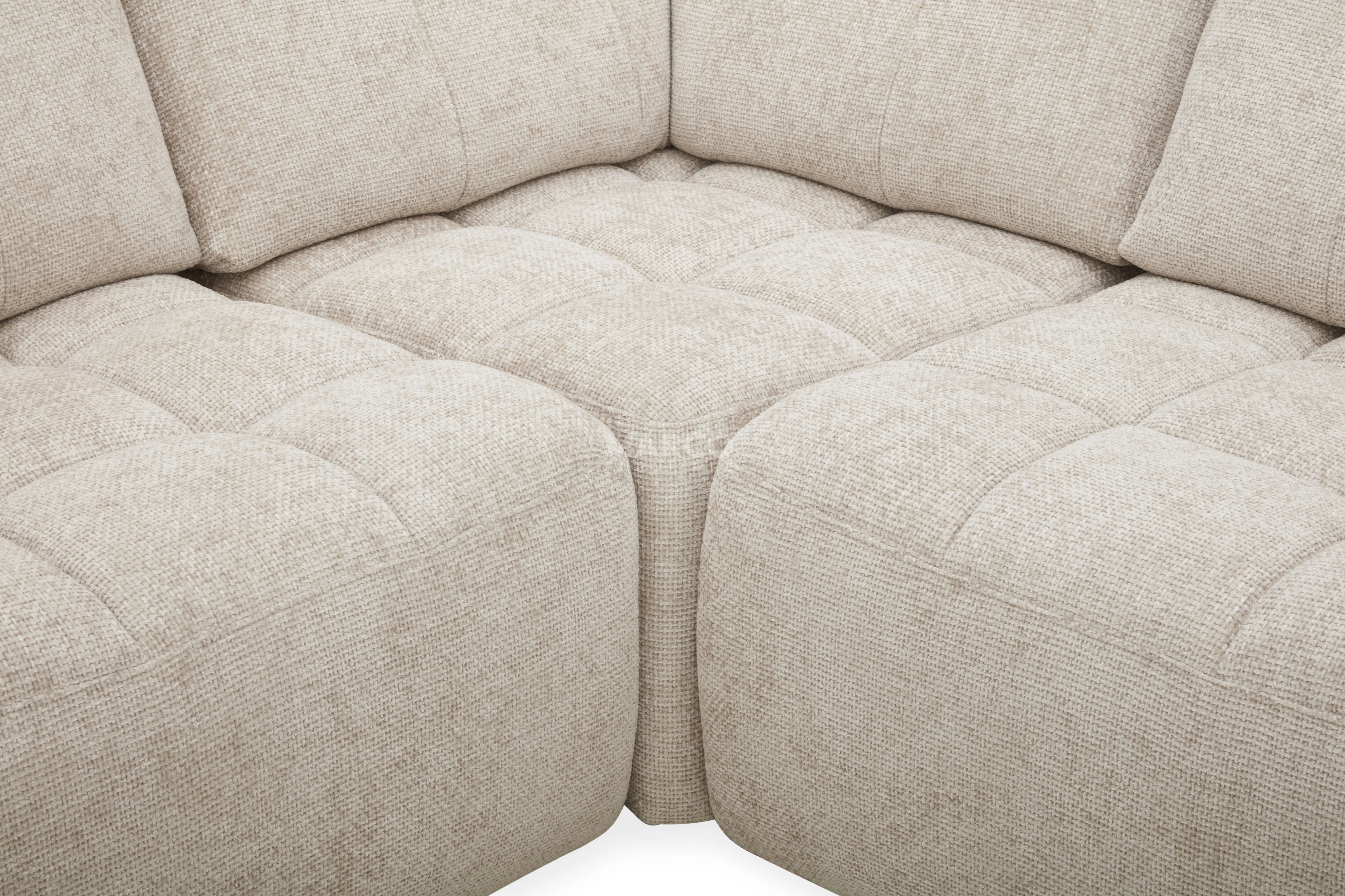 Dublin Woven Fabric Modular Sofa Lounge with Chaise & Ottoman - Image 11