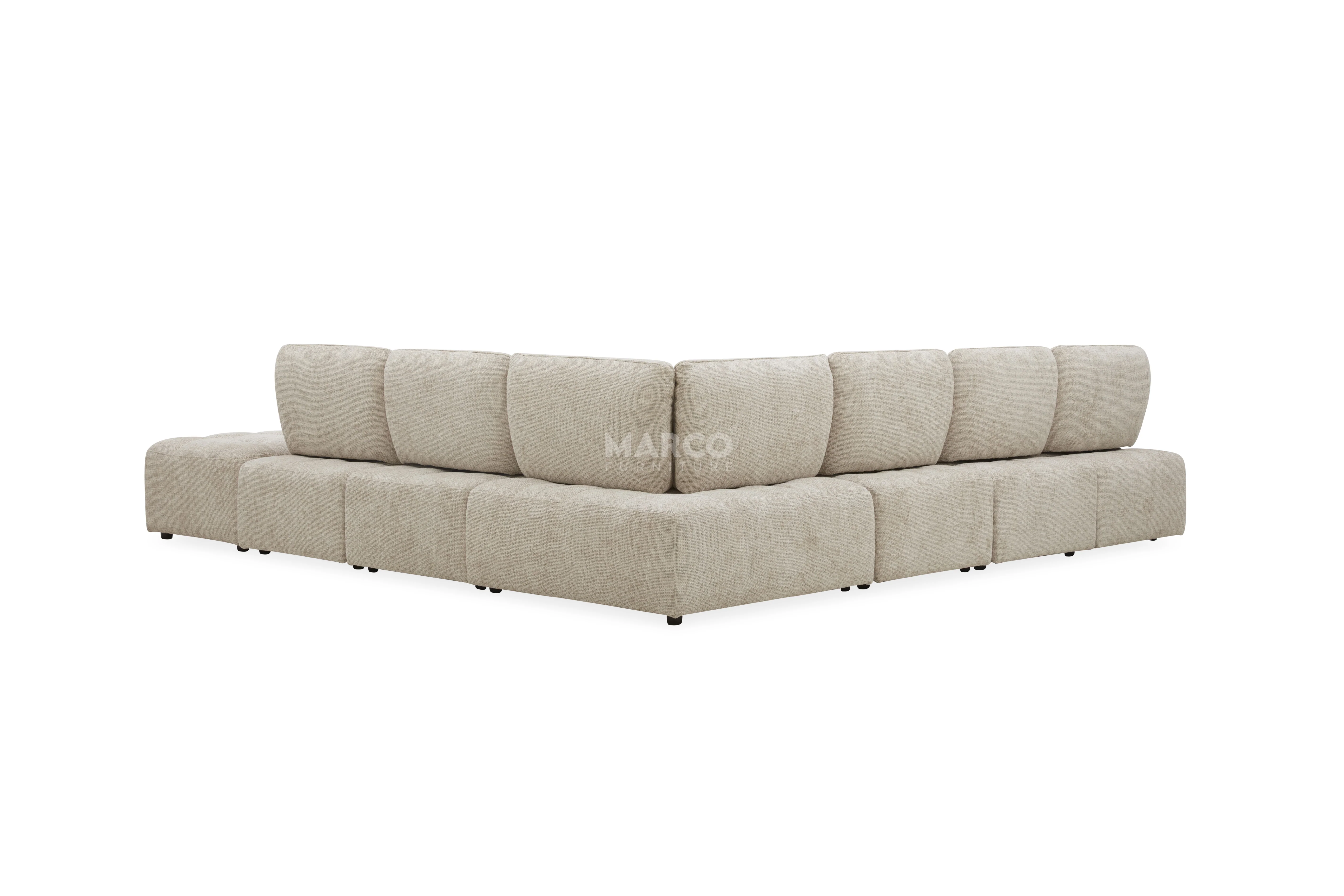 Dublin Woven Fabric Modular Sofa Lounge with Chaise & Ottoman - Image 5