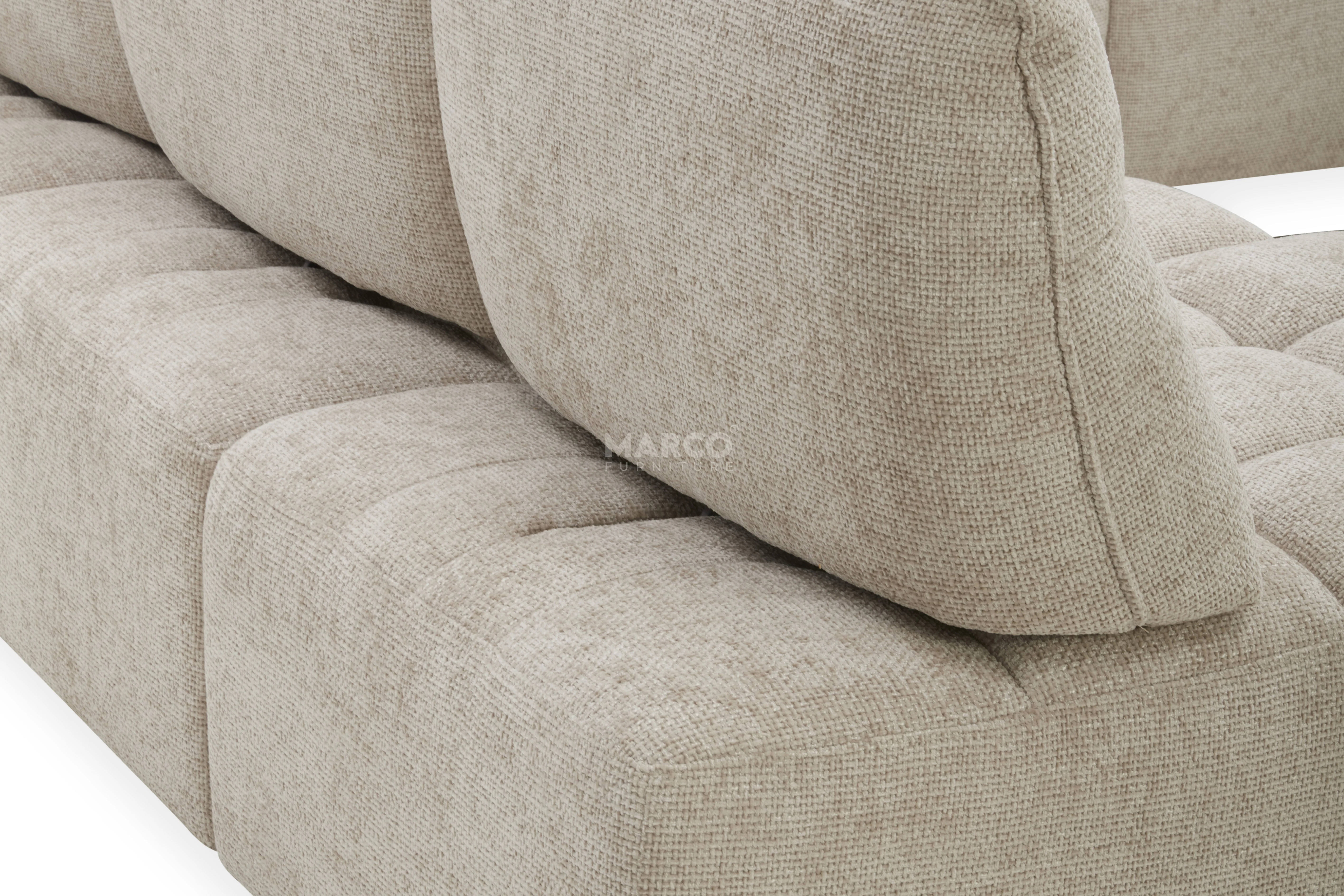 Dublin Woven Fabric Modular Sofa Lounge with Chaise & Ottoman - Image 6
