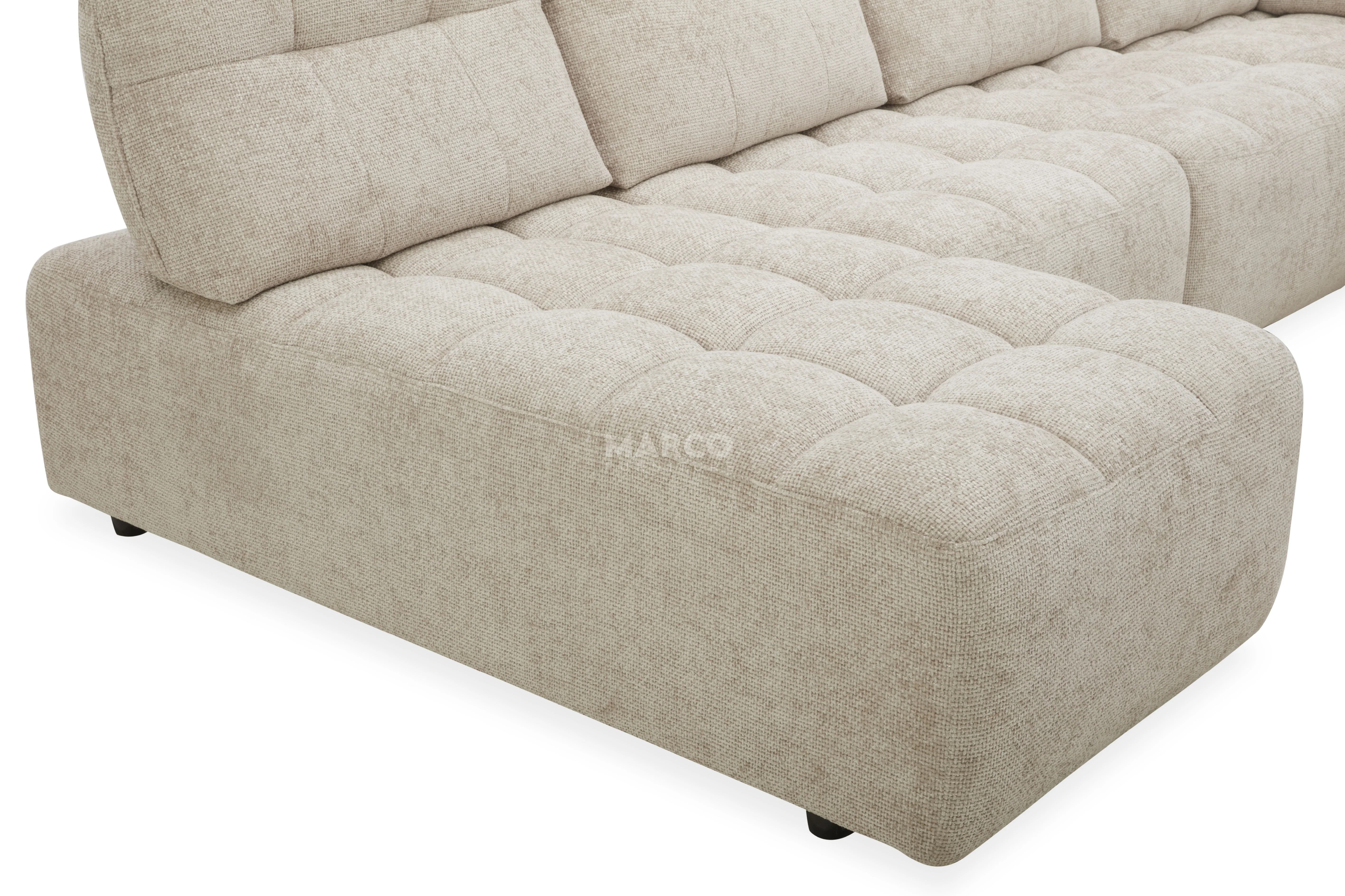 Dublin Woven Fabric Modular Sofa Lounge with Chaise & Ottoman - Image 7