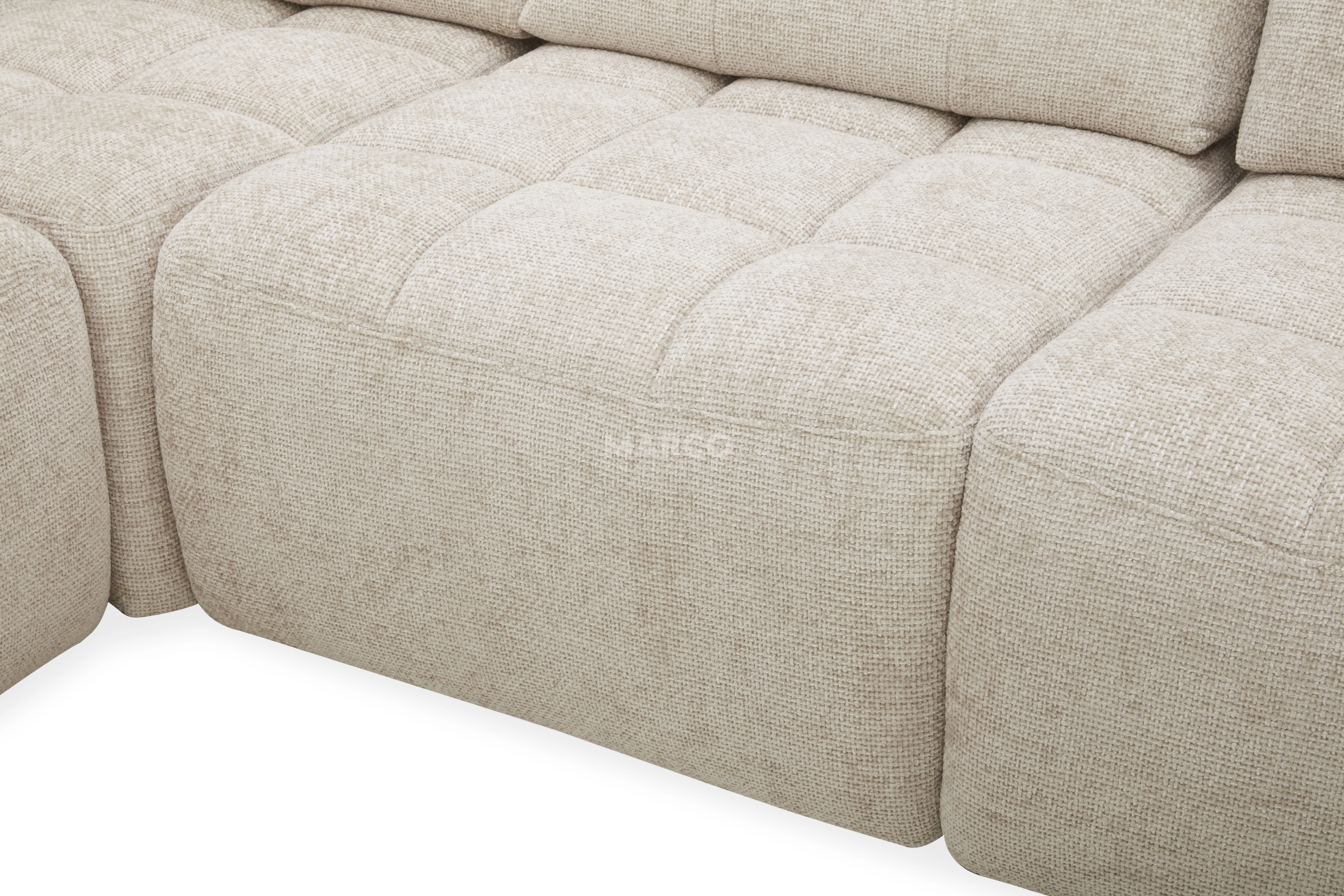 Dublin Woven Fabric Modular Sofa Lounge with Chaise & Ottoman - Image 9