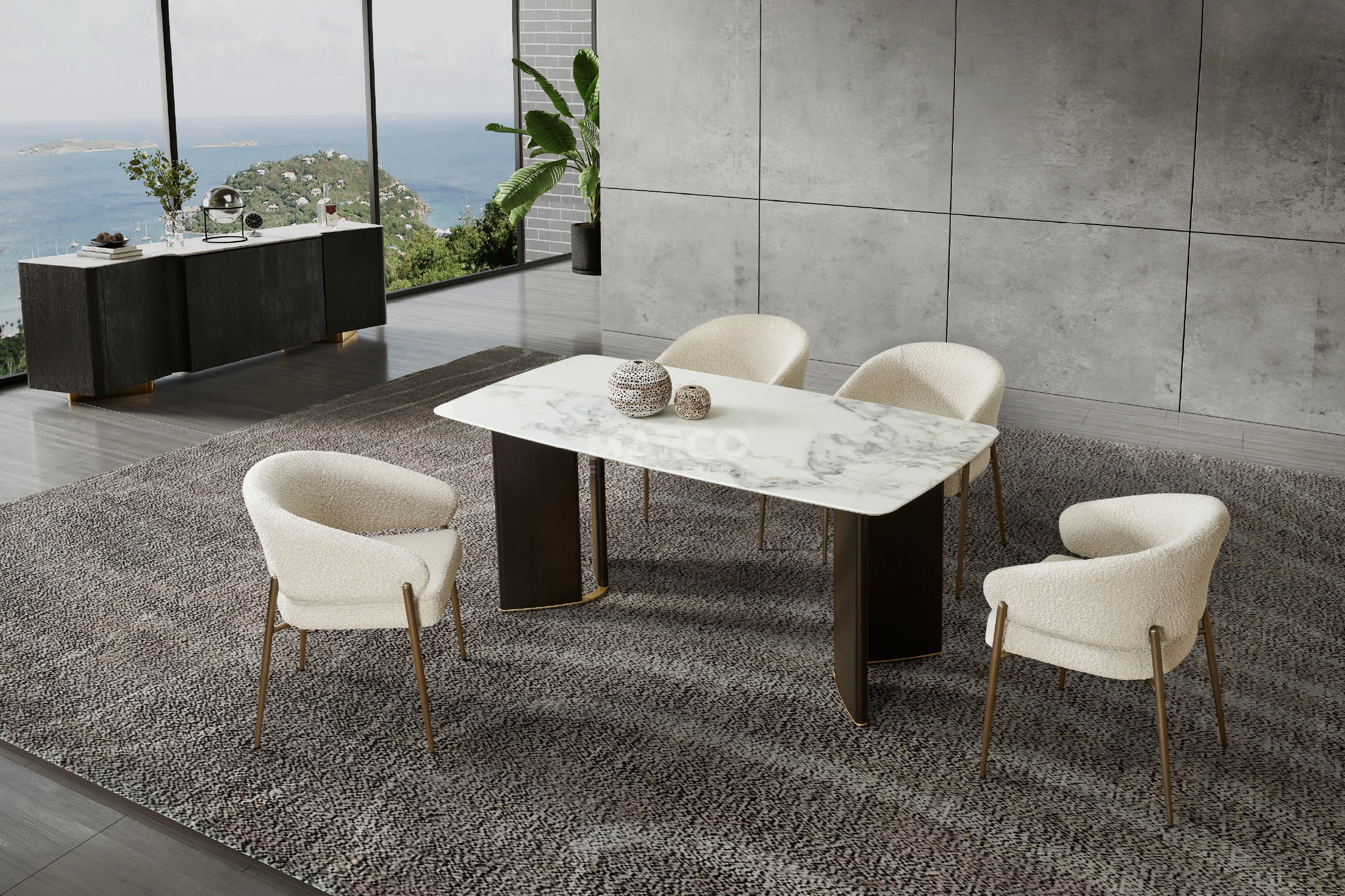 Henry Microlite Stone Top Dining Table - Image 2