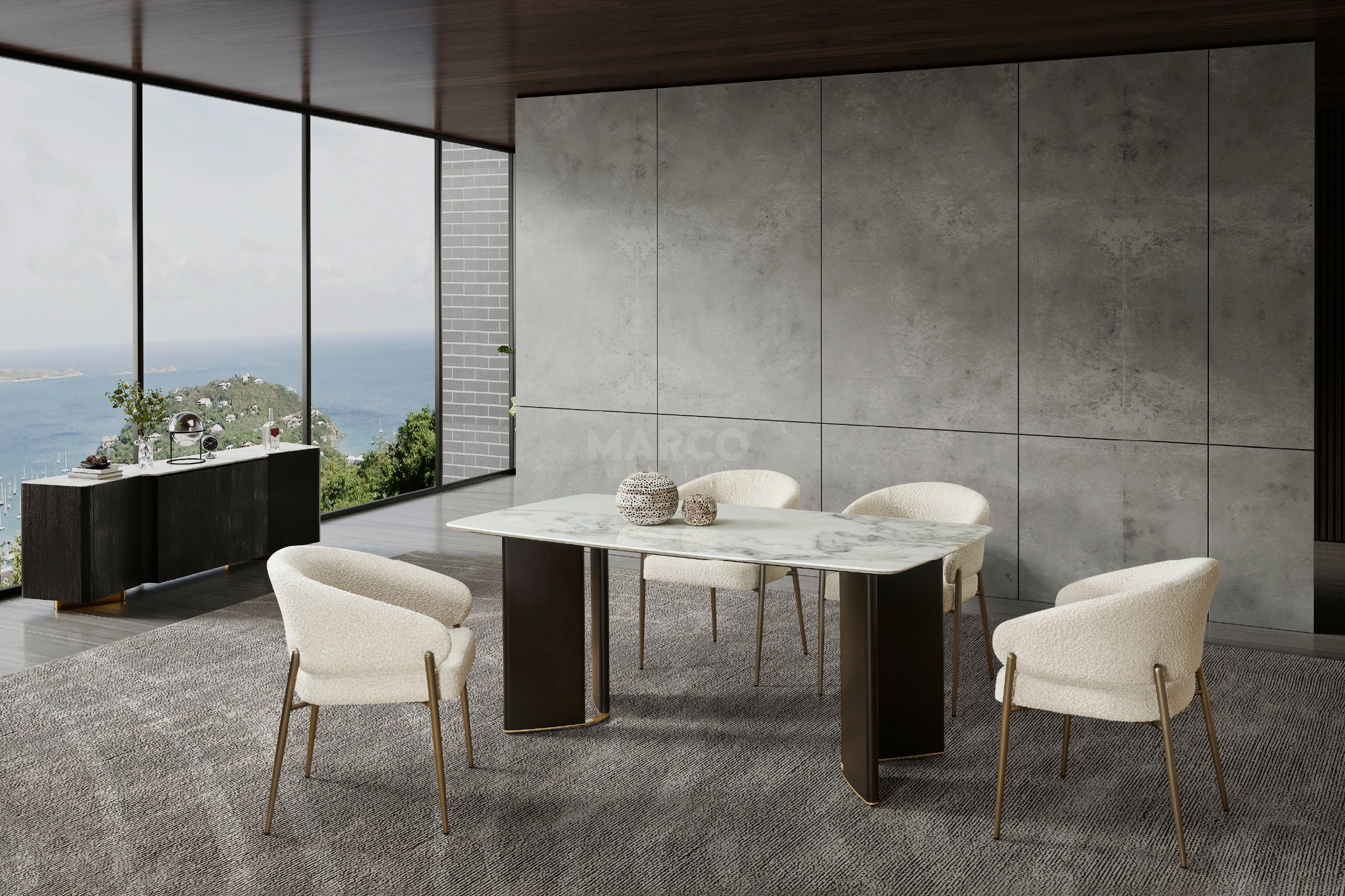Henry Microlite Stone Top Dining Table - Image 4