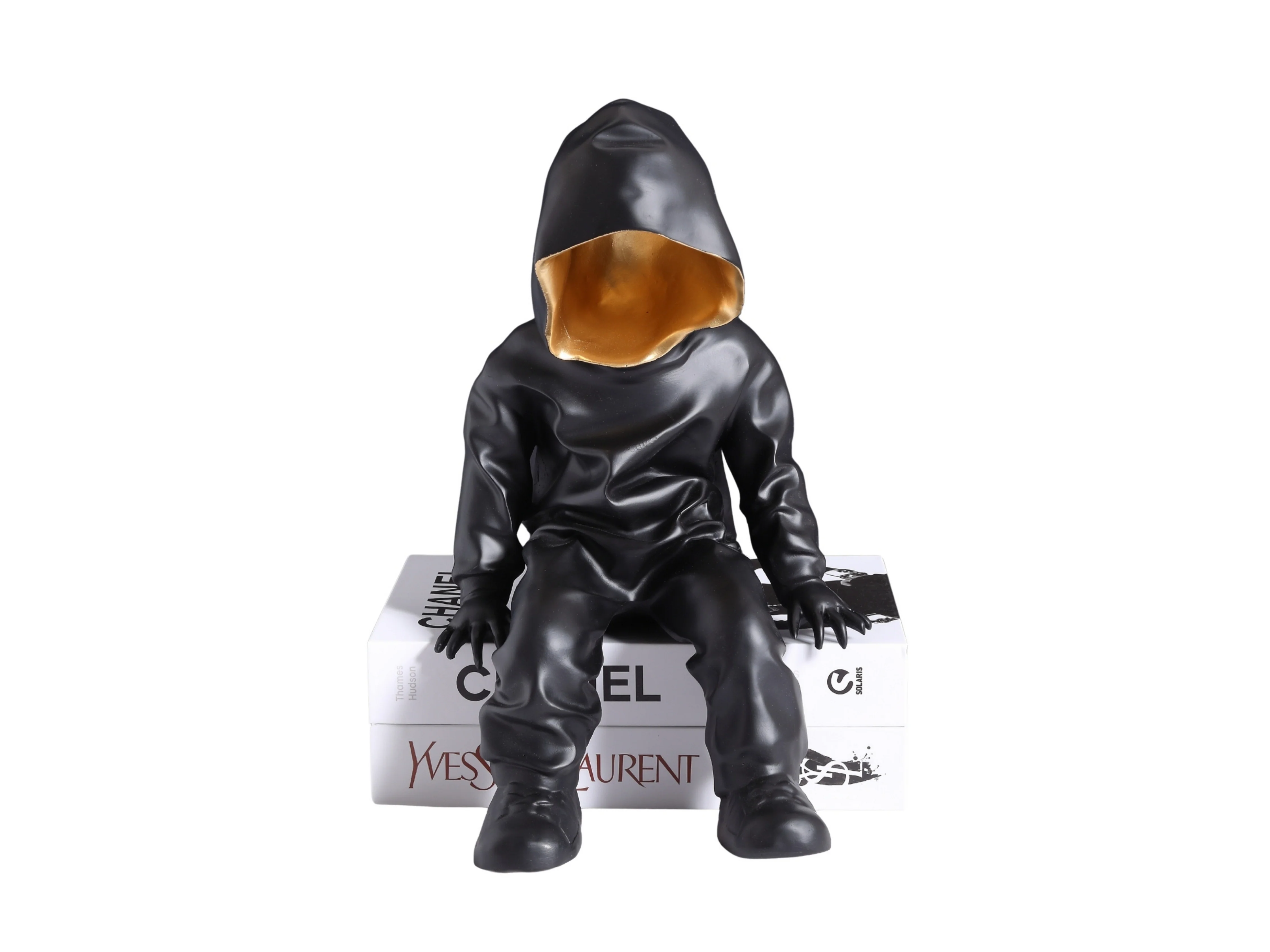Black Hooded Gold-Faced Figurine - Image 3