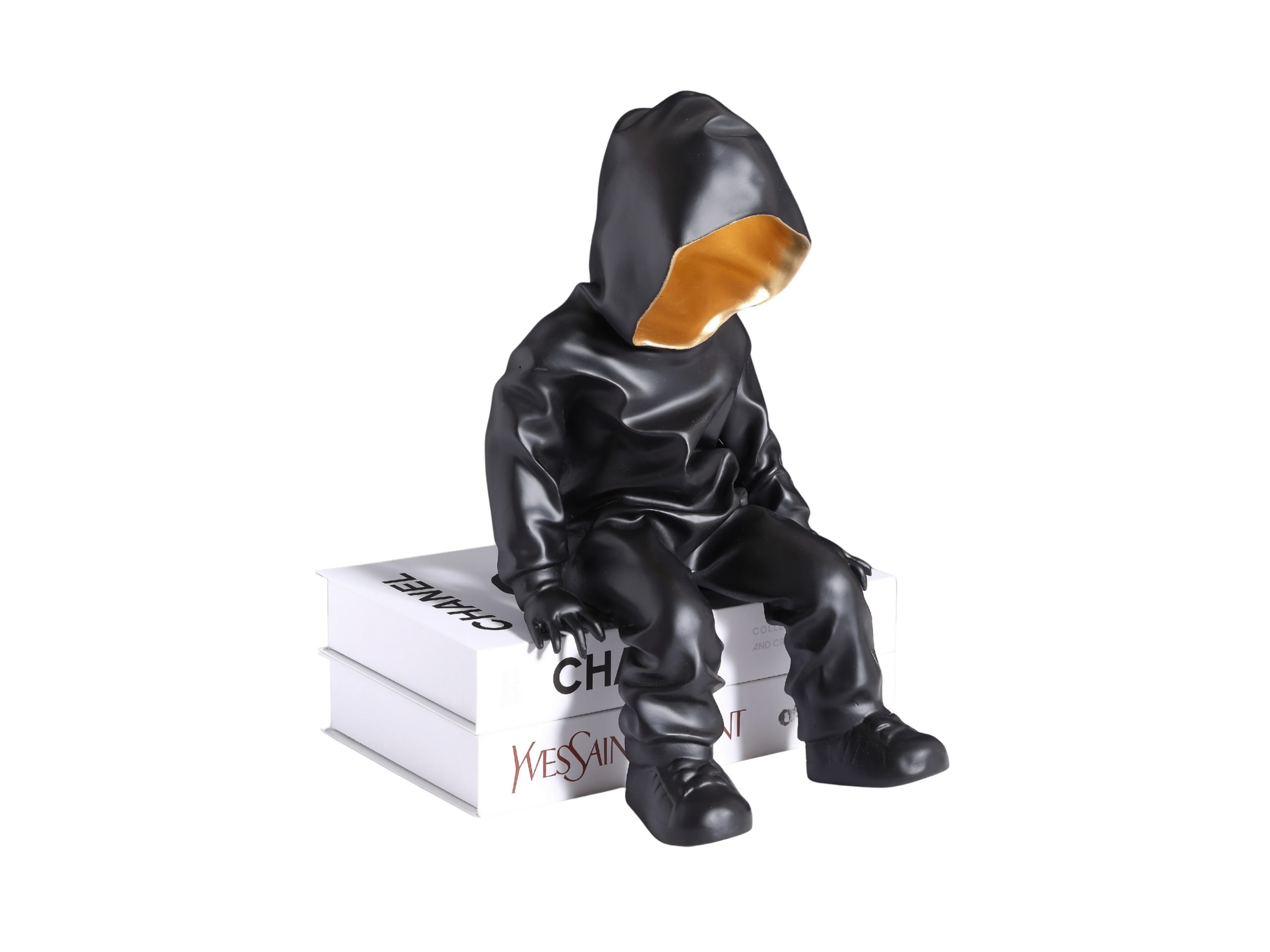 Black Hooded Gold-Faced Figurine - Image 4