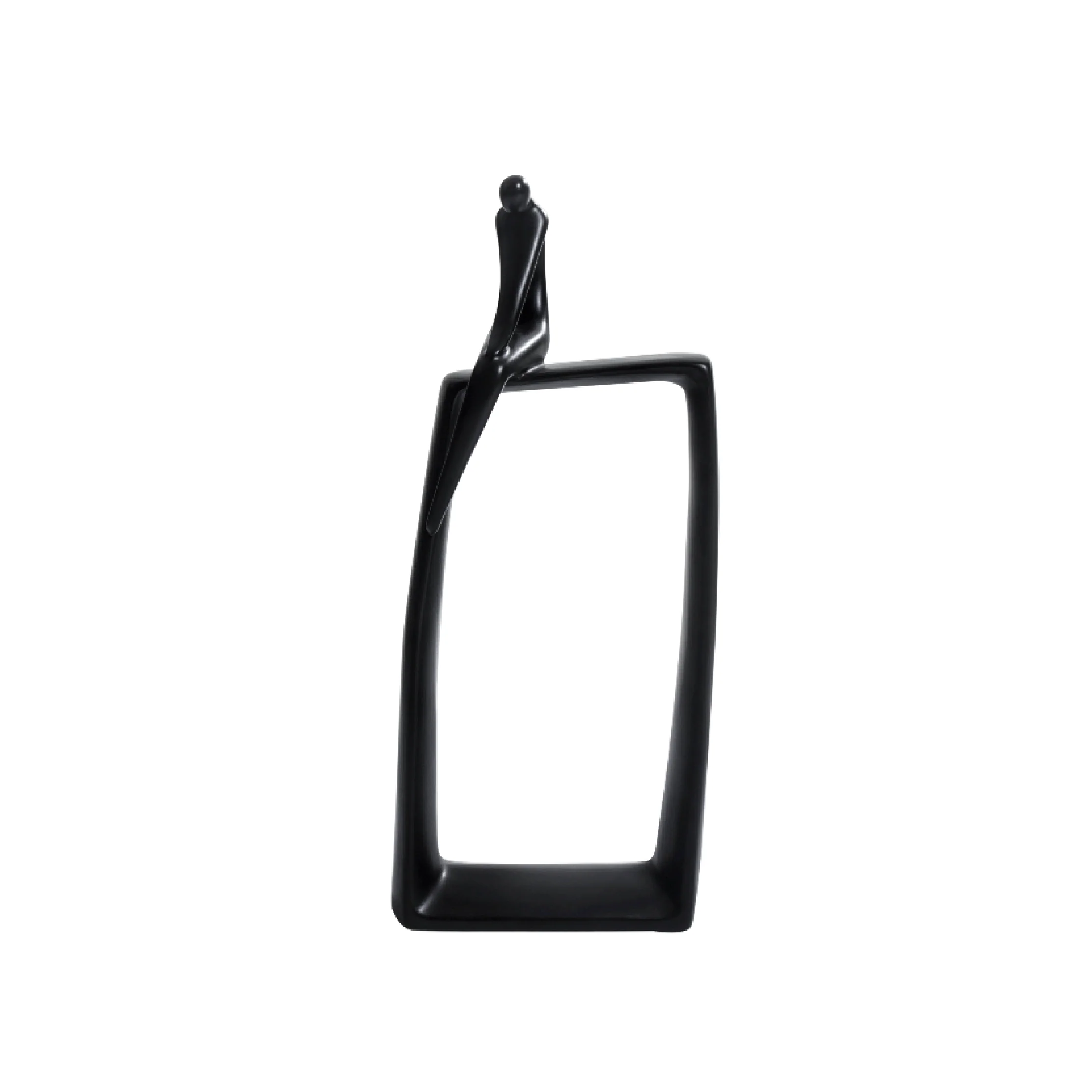 Black Ceramic Sitting Alone Statue - Image 3