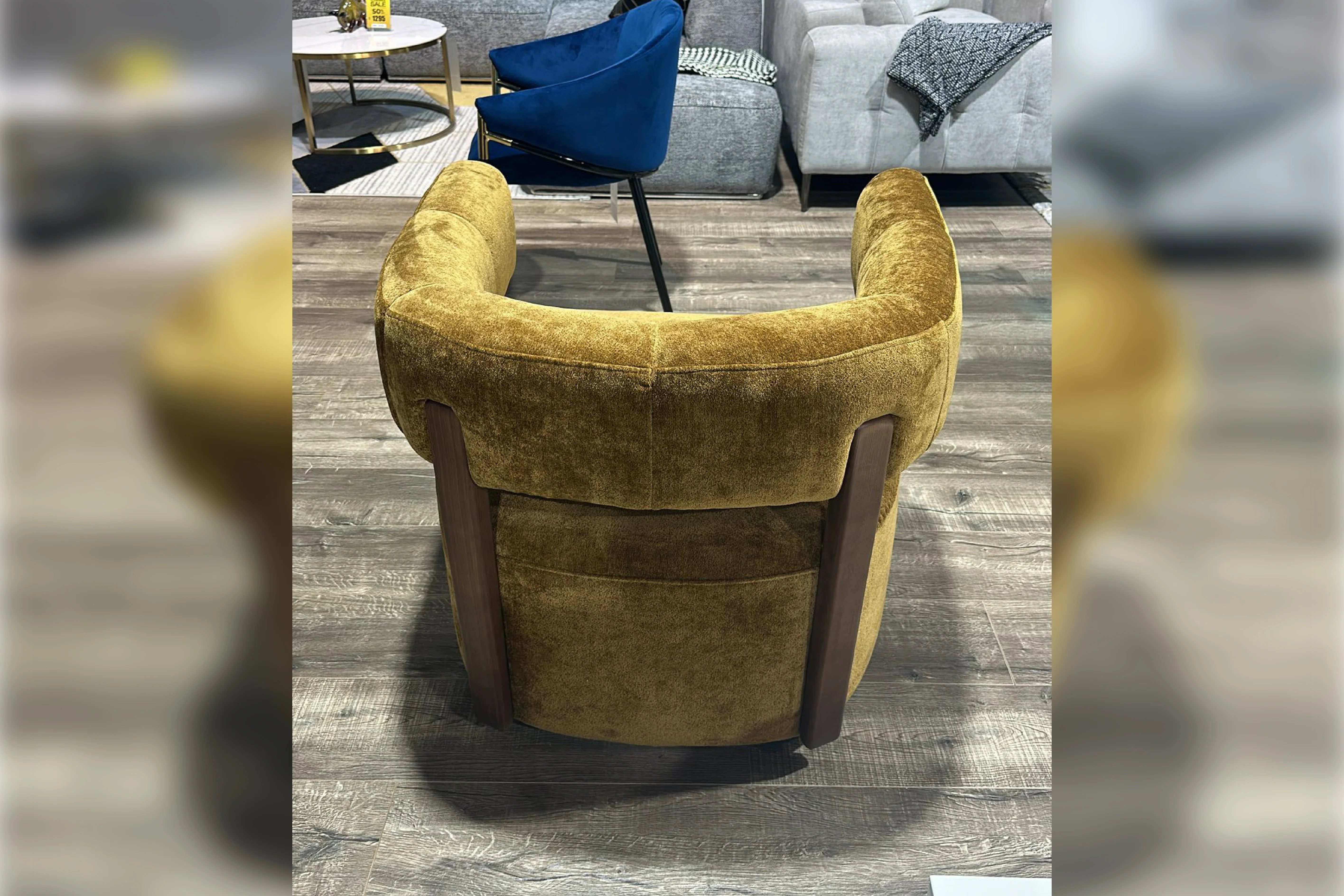 Jenna Chenille Fabric Swivel Armchair – Modern Occasional Chair - Image 5