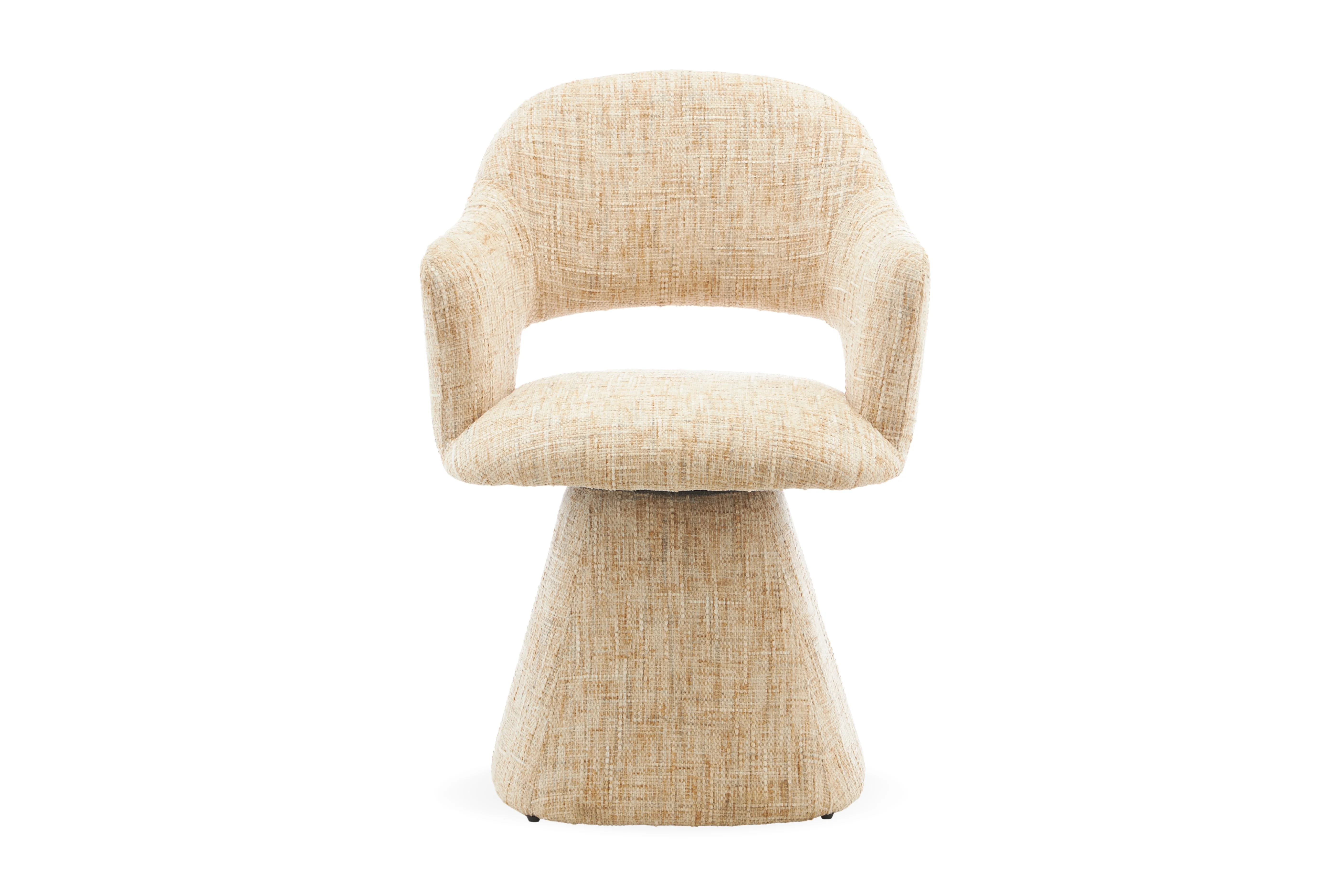 Kelvin Fabric Dining Chair – Swivel Base - Image 5