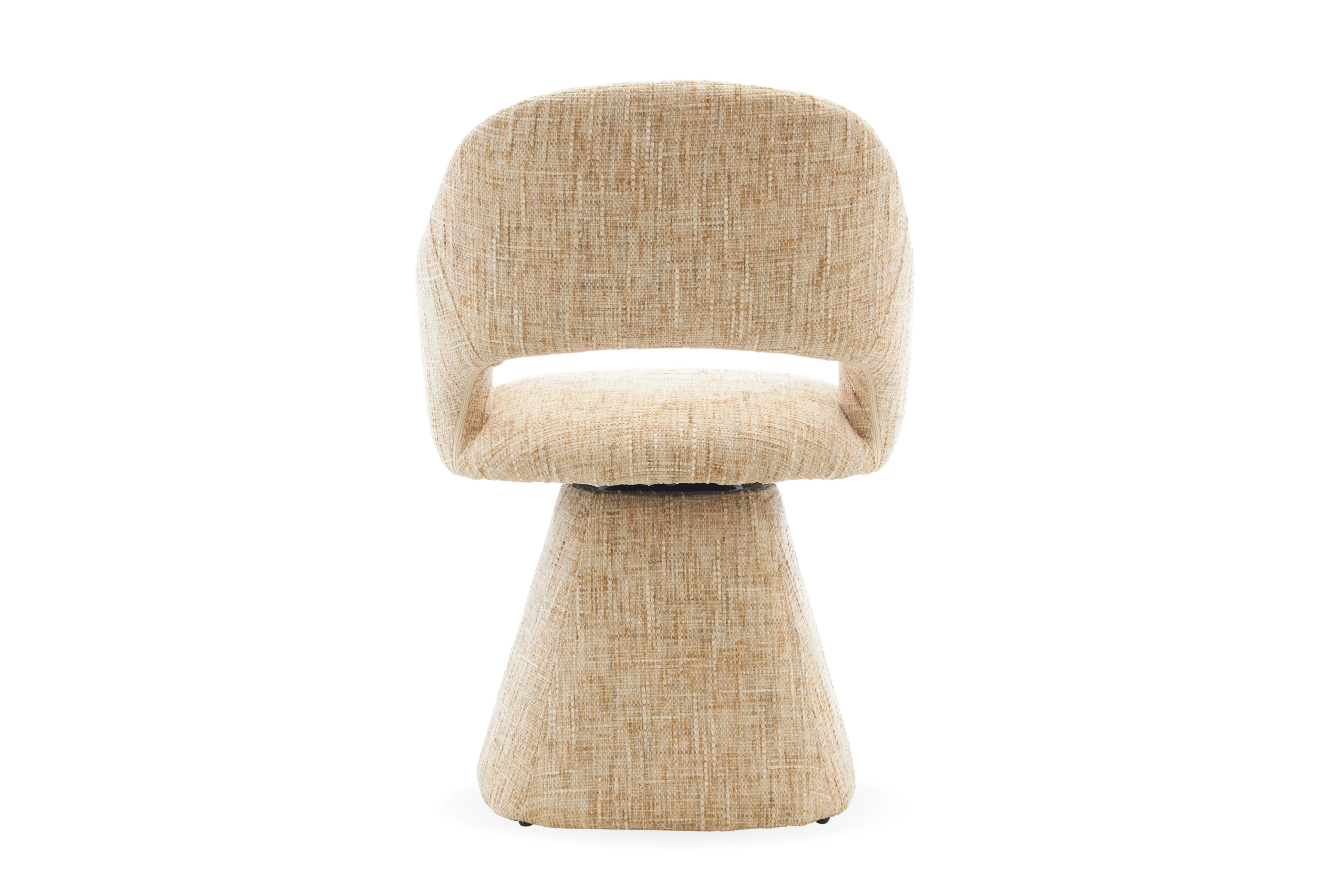 Kelvin Fabric Dining Chair – Swivel Base - Image 6