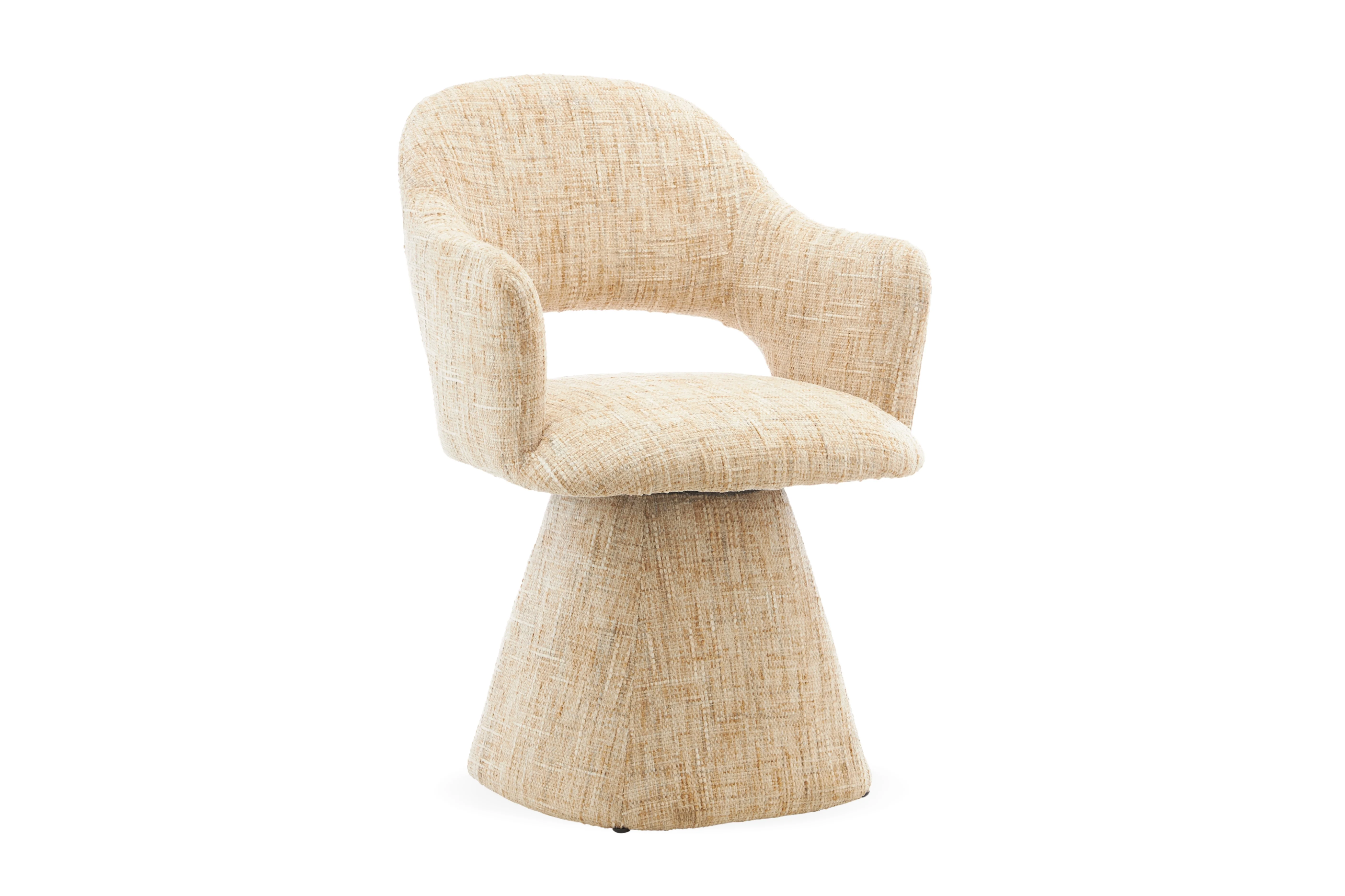 Kelvin Fabric Dining Chair – Swivel Base - Image 7