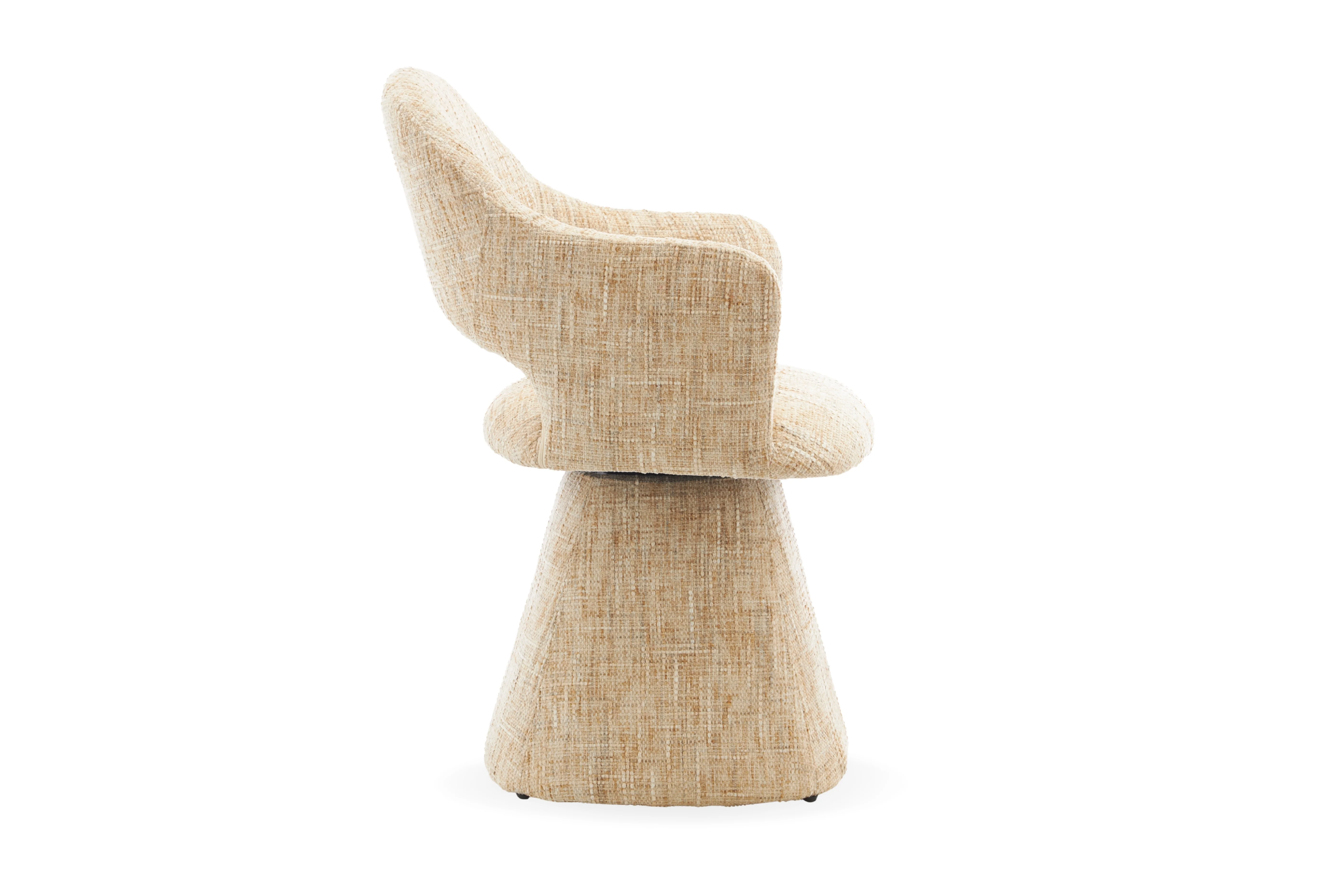 Kelvin Fabric Dining Chair – Swivel Base - Image 8