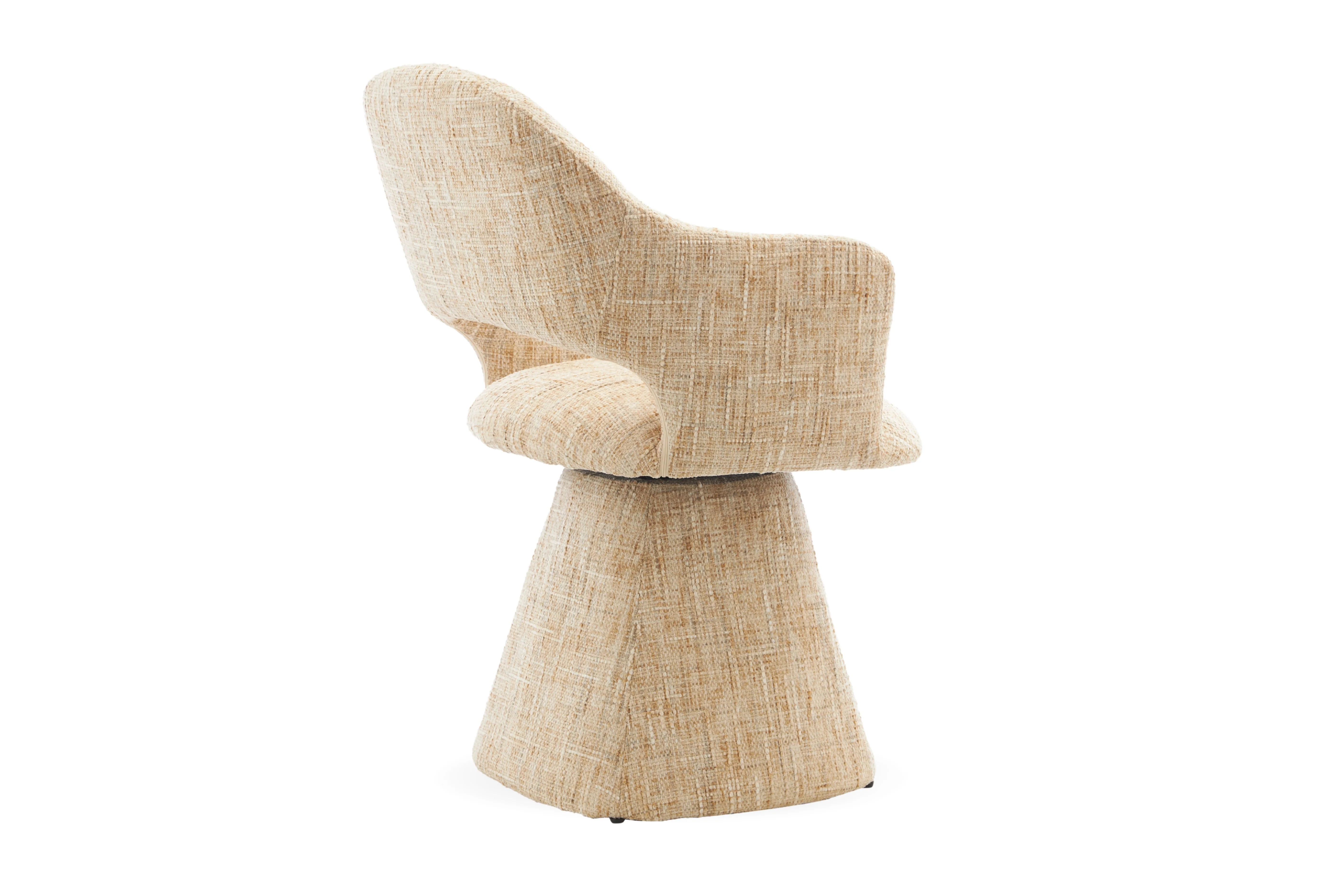 Kelvin Fabric Dining Chair – Swivel Base - Image 9