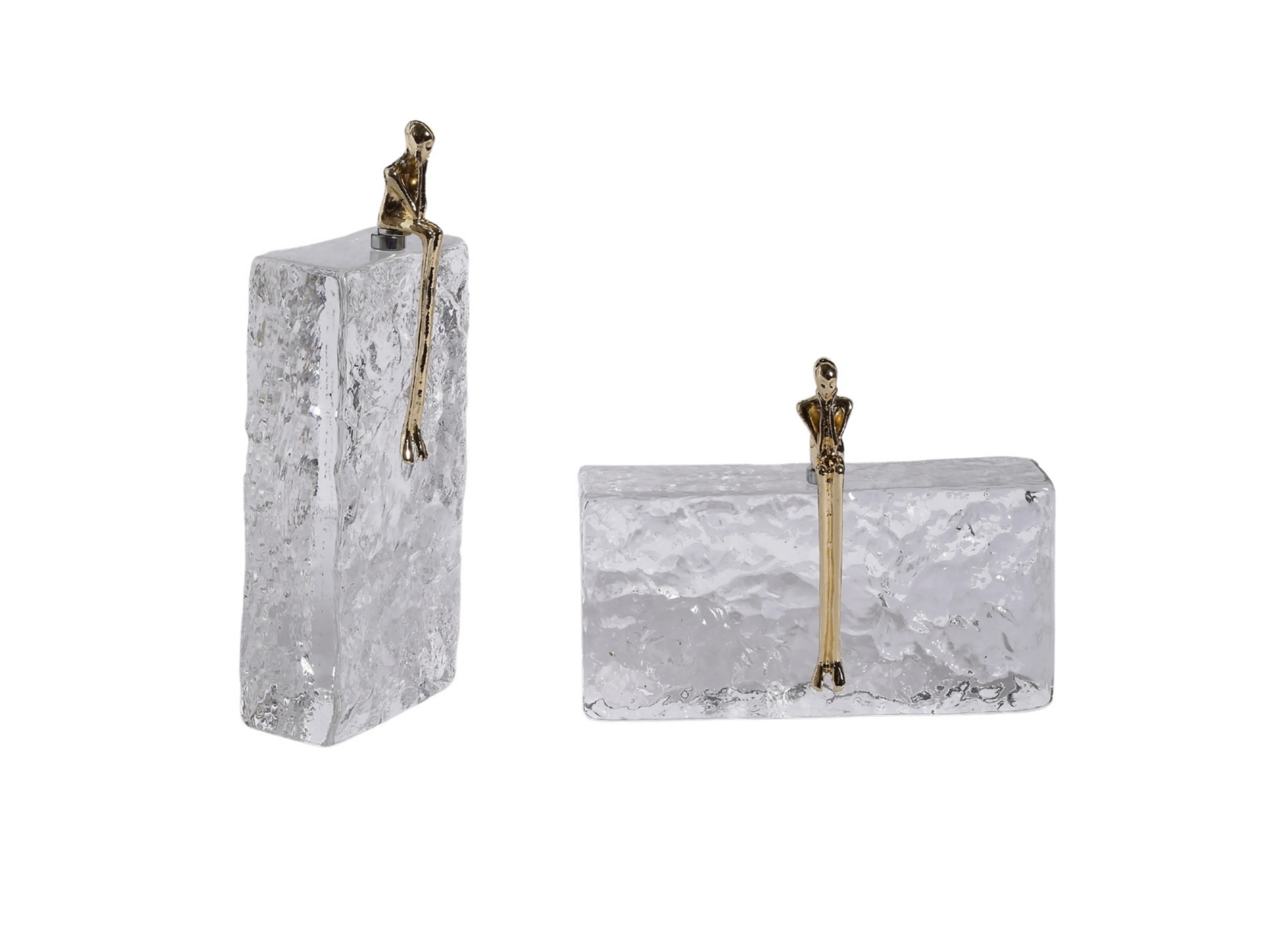 Kris Sculptural Glass Decor with Copper Figure - Image 3