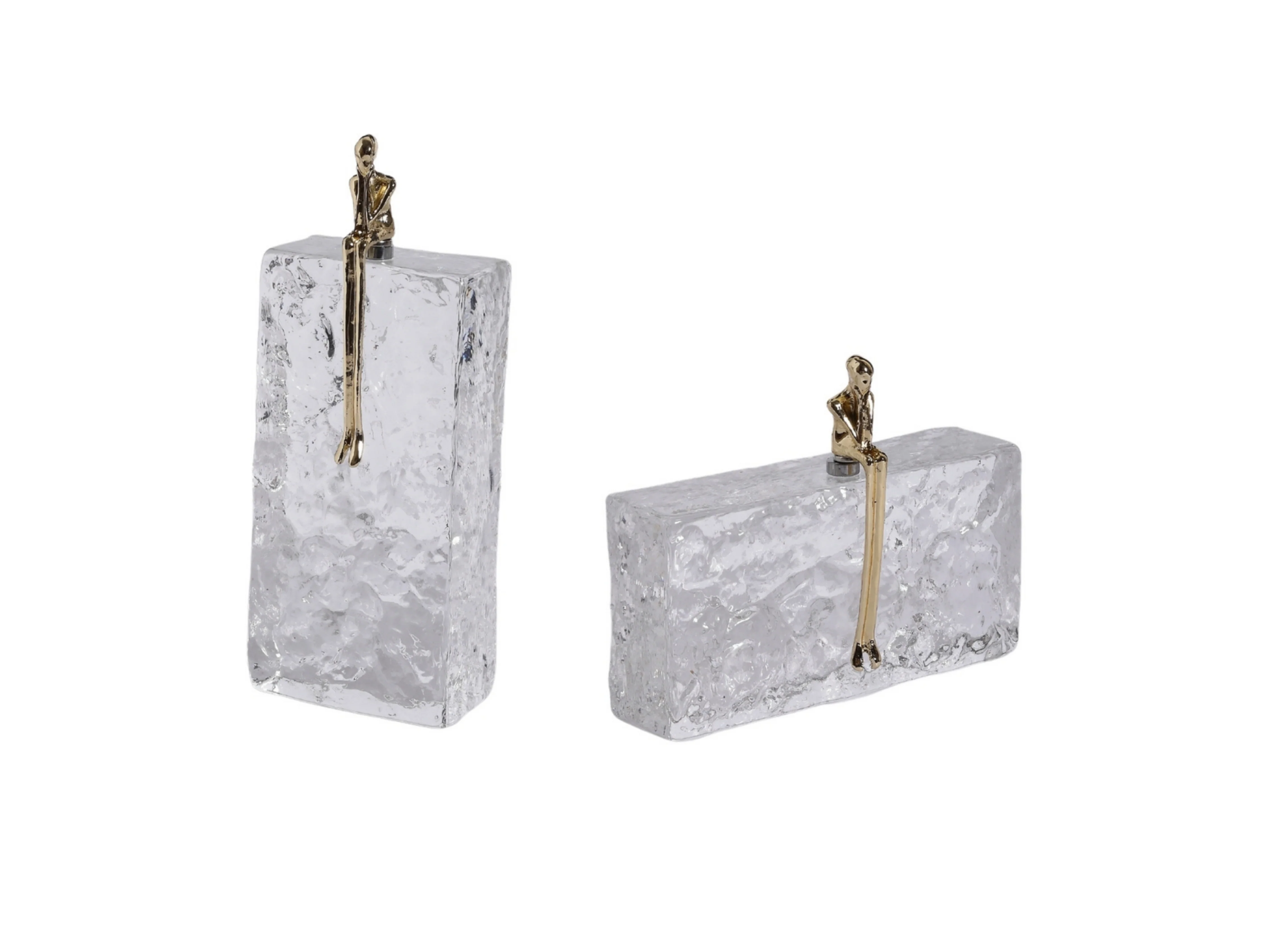 Kris Sculptural Glass Decor with Copper Figure - Image 4