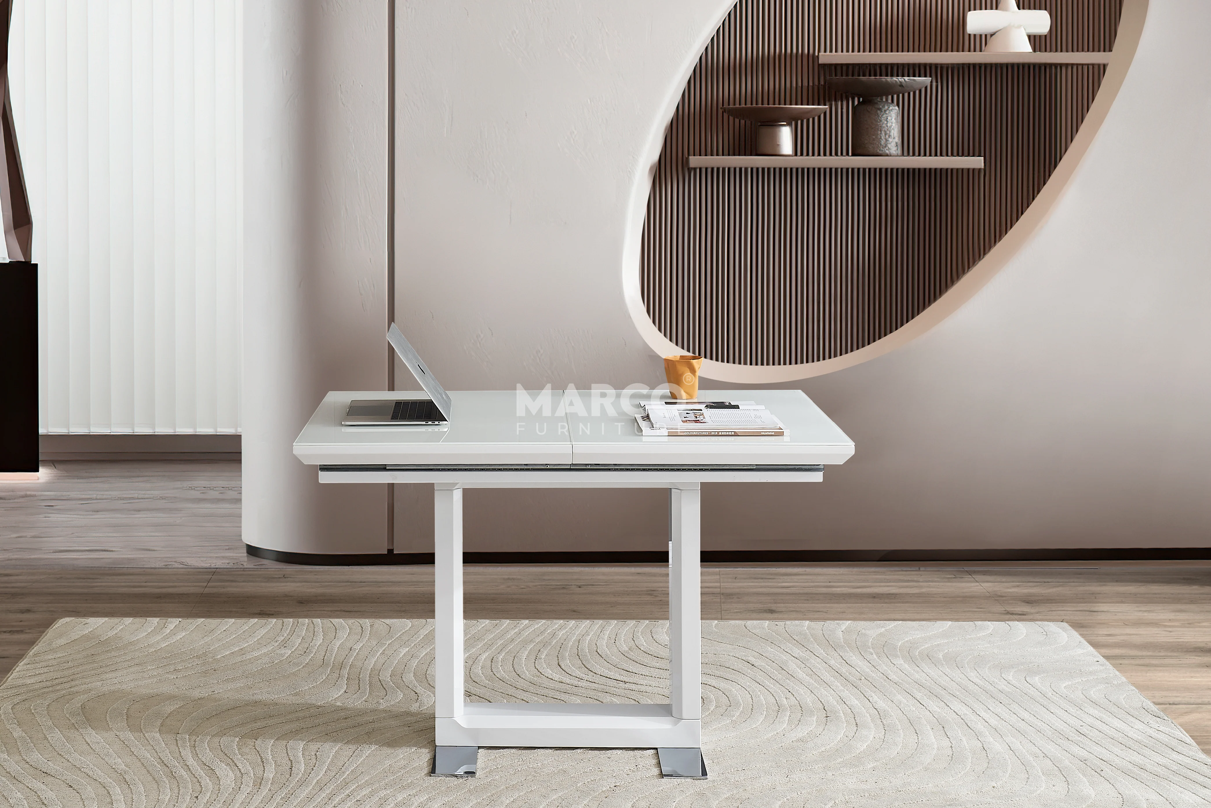 Lacy Black and White Extendable Dining Table - Image 6