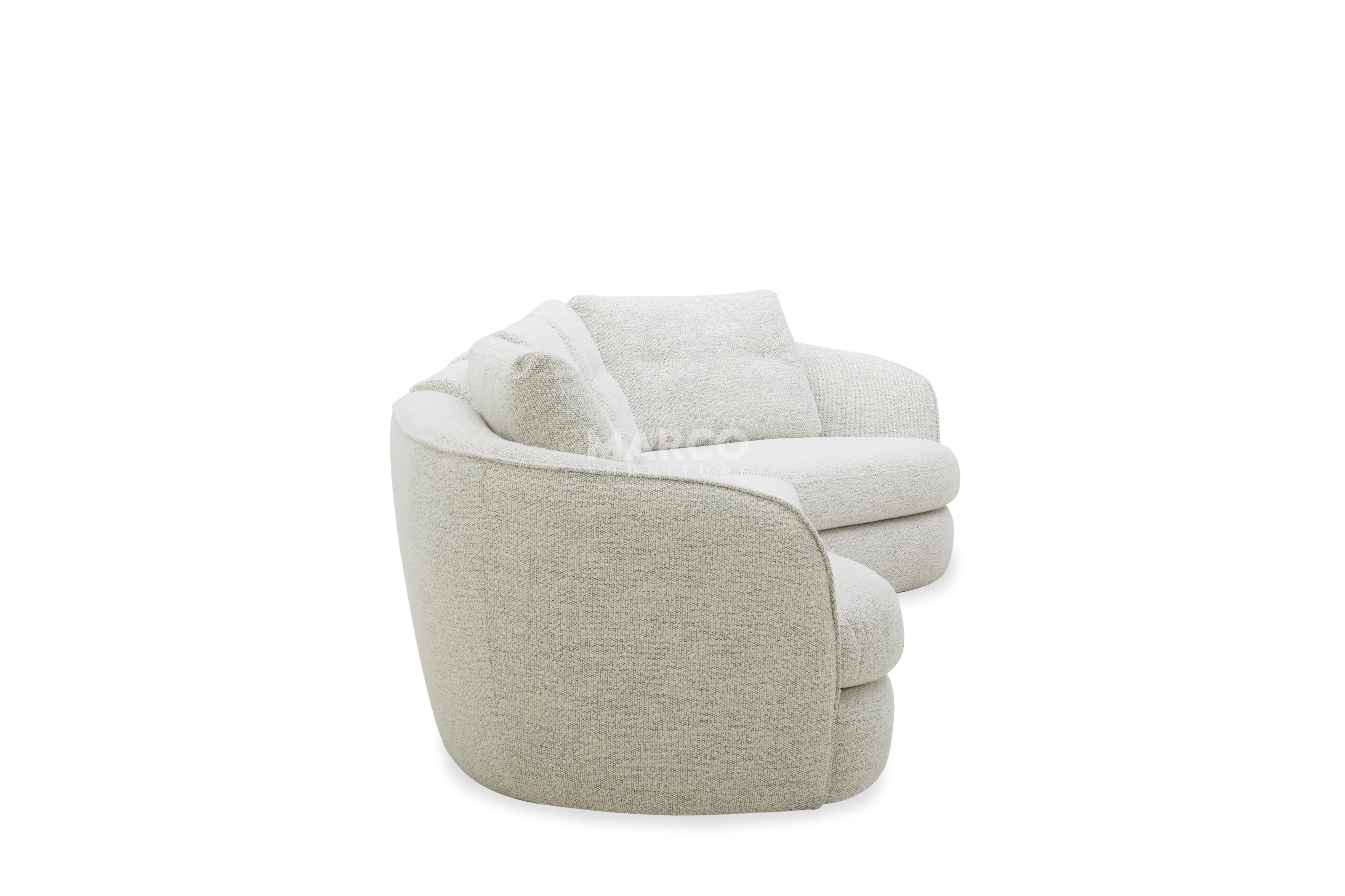 Lagoon Fabric Chaise Lounge – Curved Corner Lounge with Cushions - Image 7
