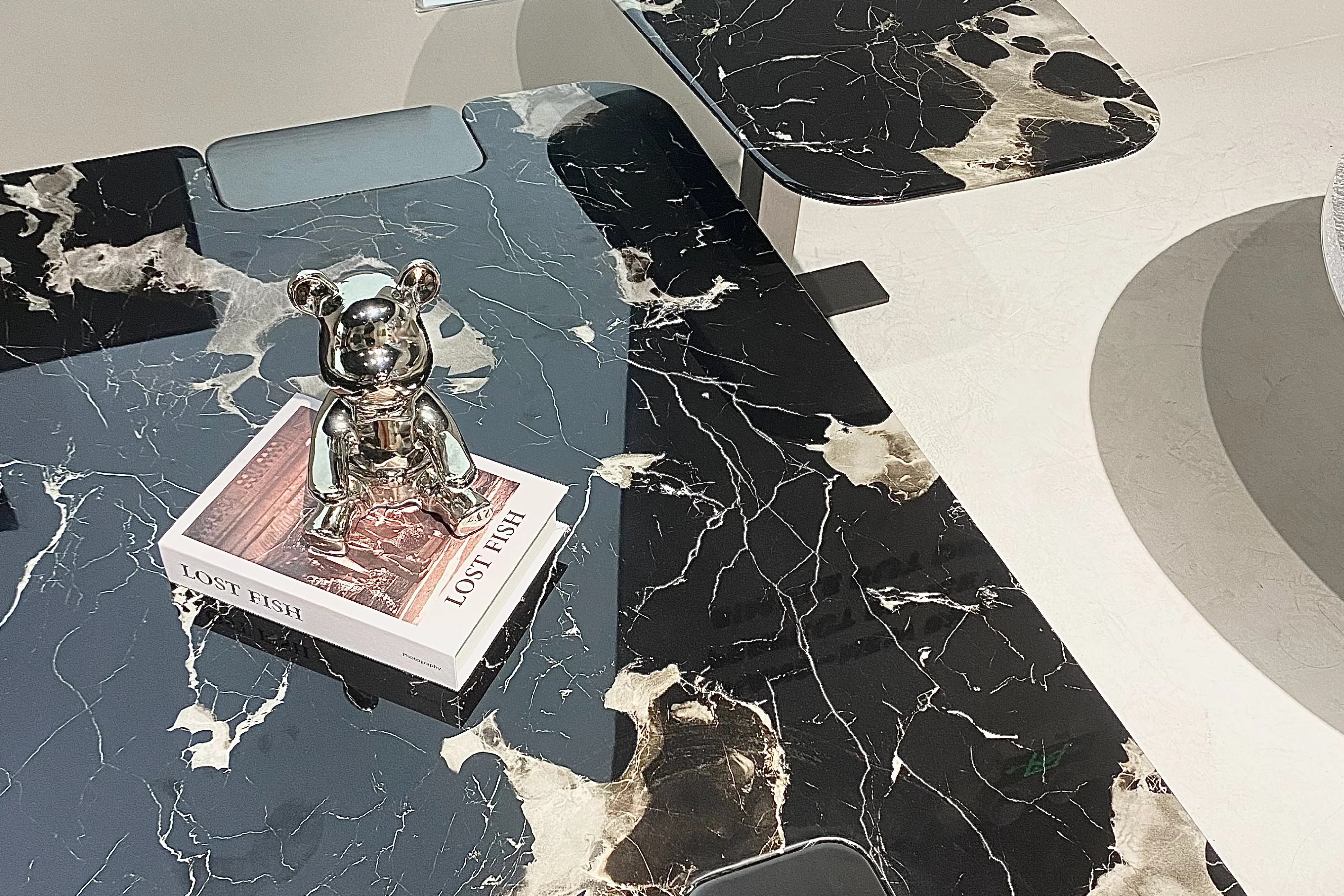 Lapis Black Rose Marble Top Coffee Table - Image 5