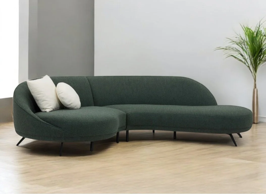 Legato Fabric Chaise Lounge - Curved Fabric Sofa - Image 4
