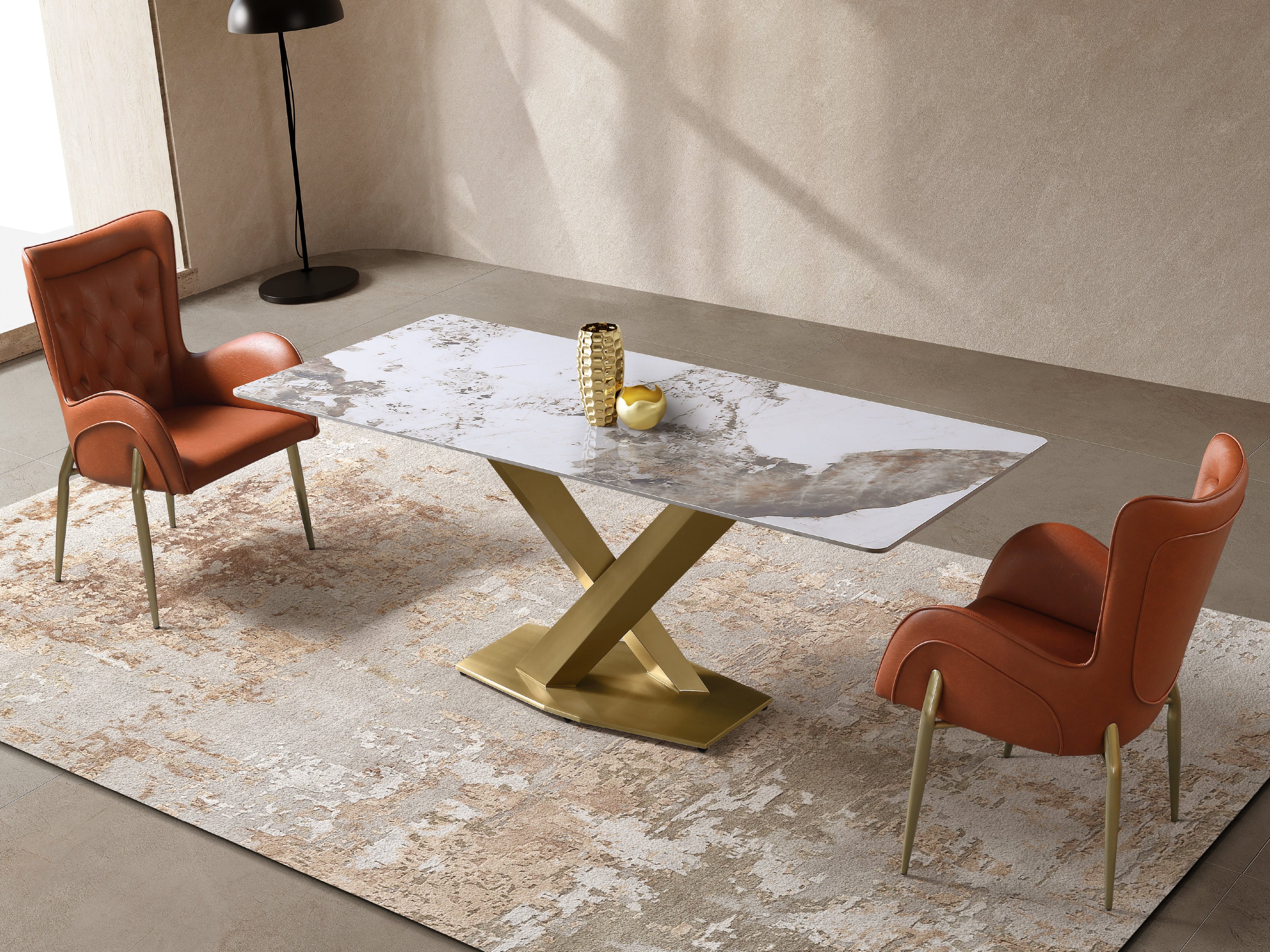 Harvey Ceramic Dining Table (Gold)