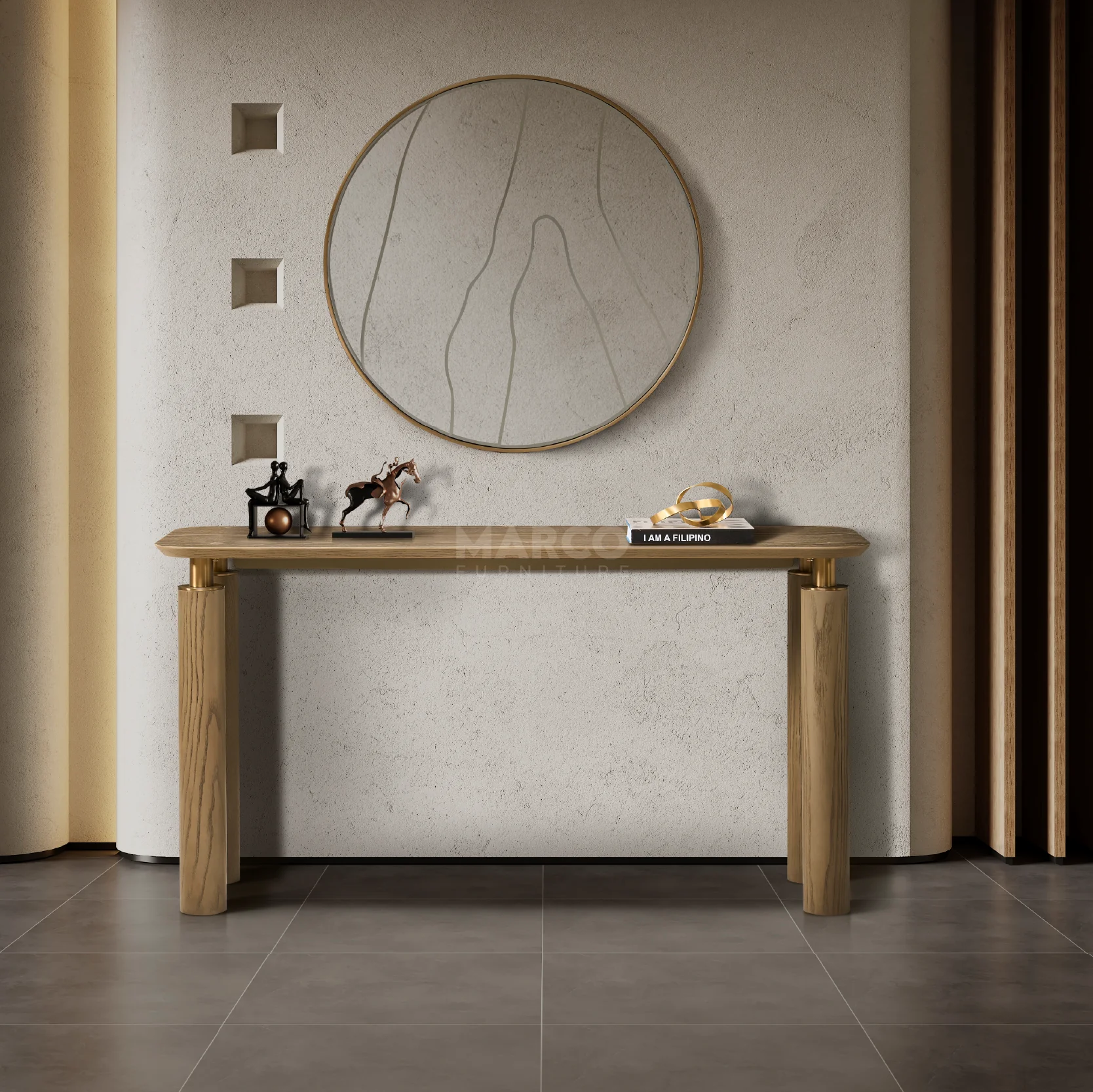 Luna Large Gold Wall Mirror (100 cm) - Image 3