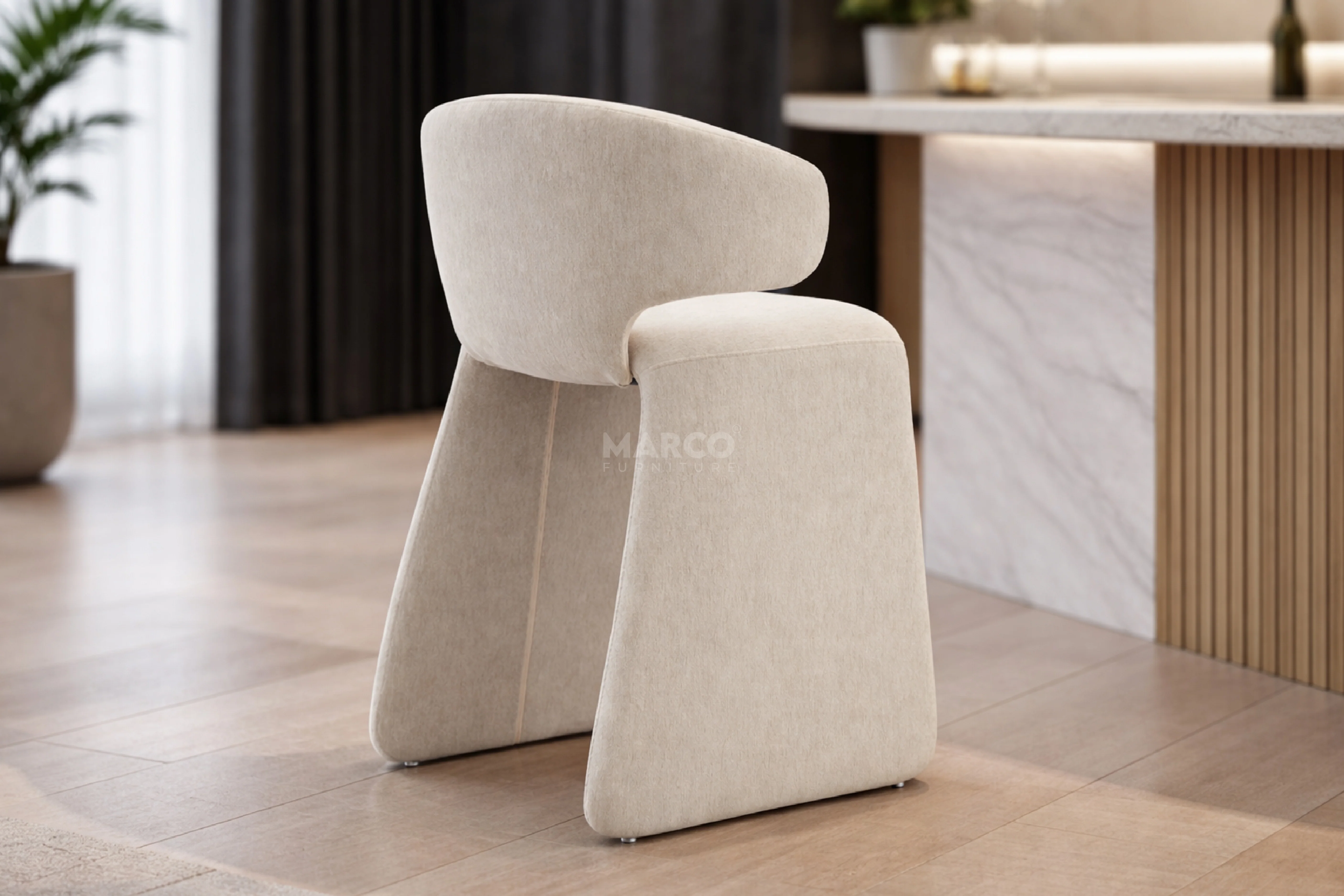 Luxe Fabric Bar Chair - Upholstered Bar Stool - Image 3
