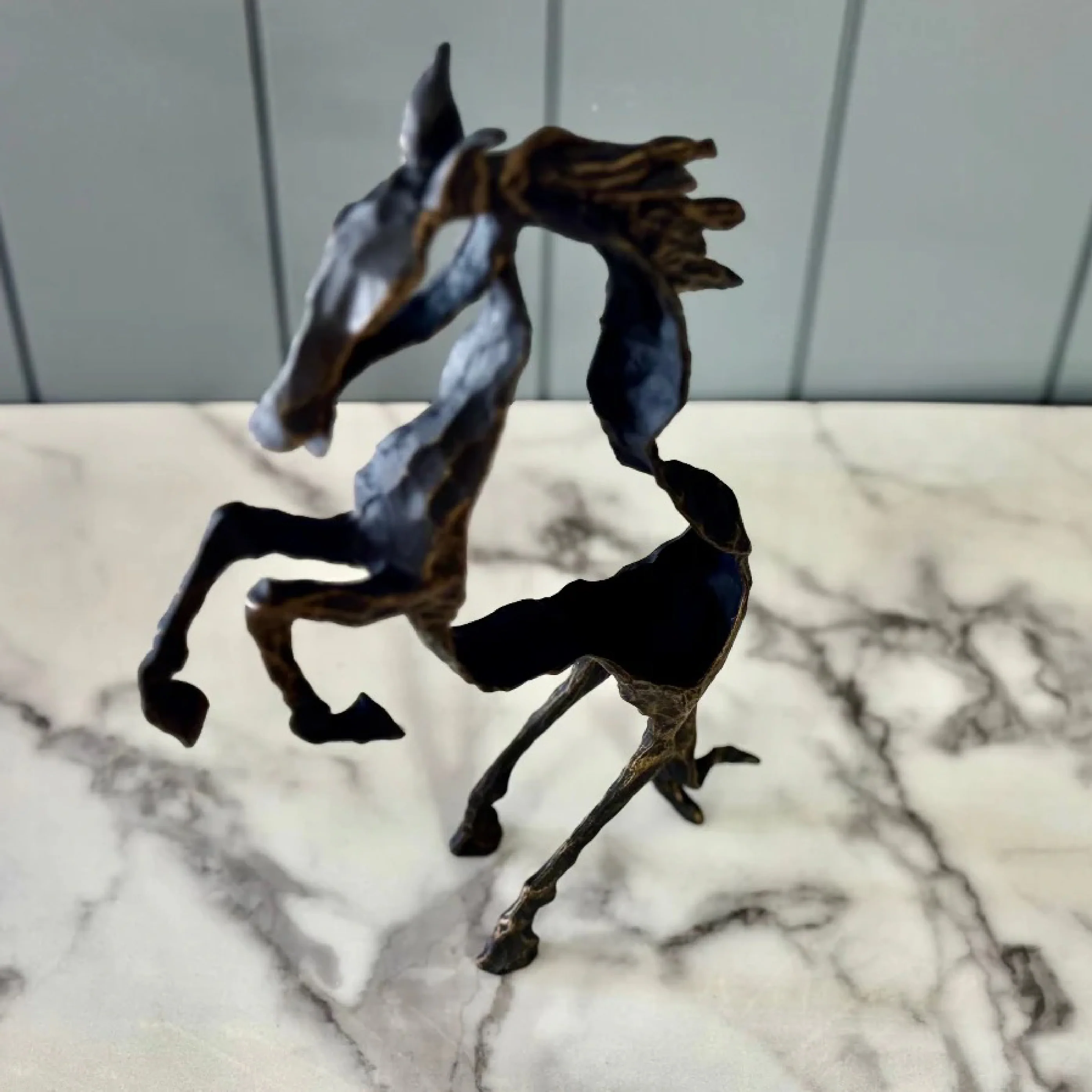 Abstract Rearing Horse Sculpture - Image 3