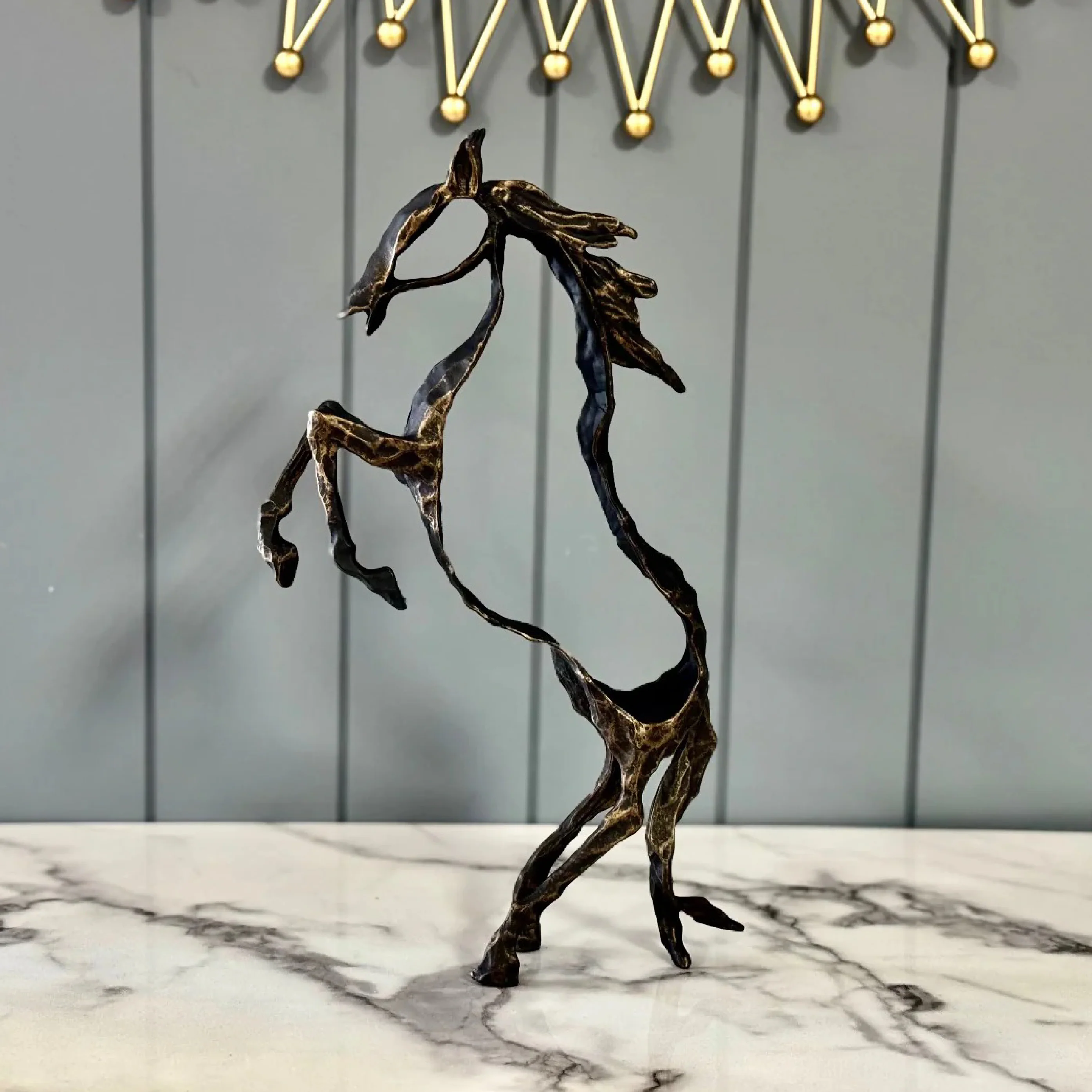 Abstract Rearing Horse Sculpture - Image 4