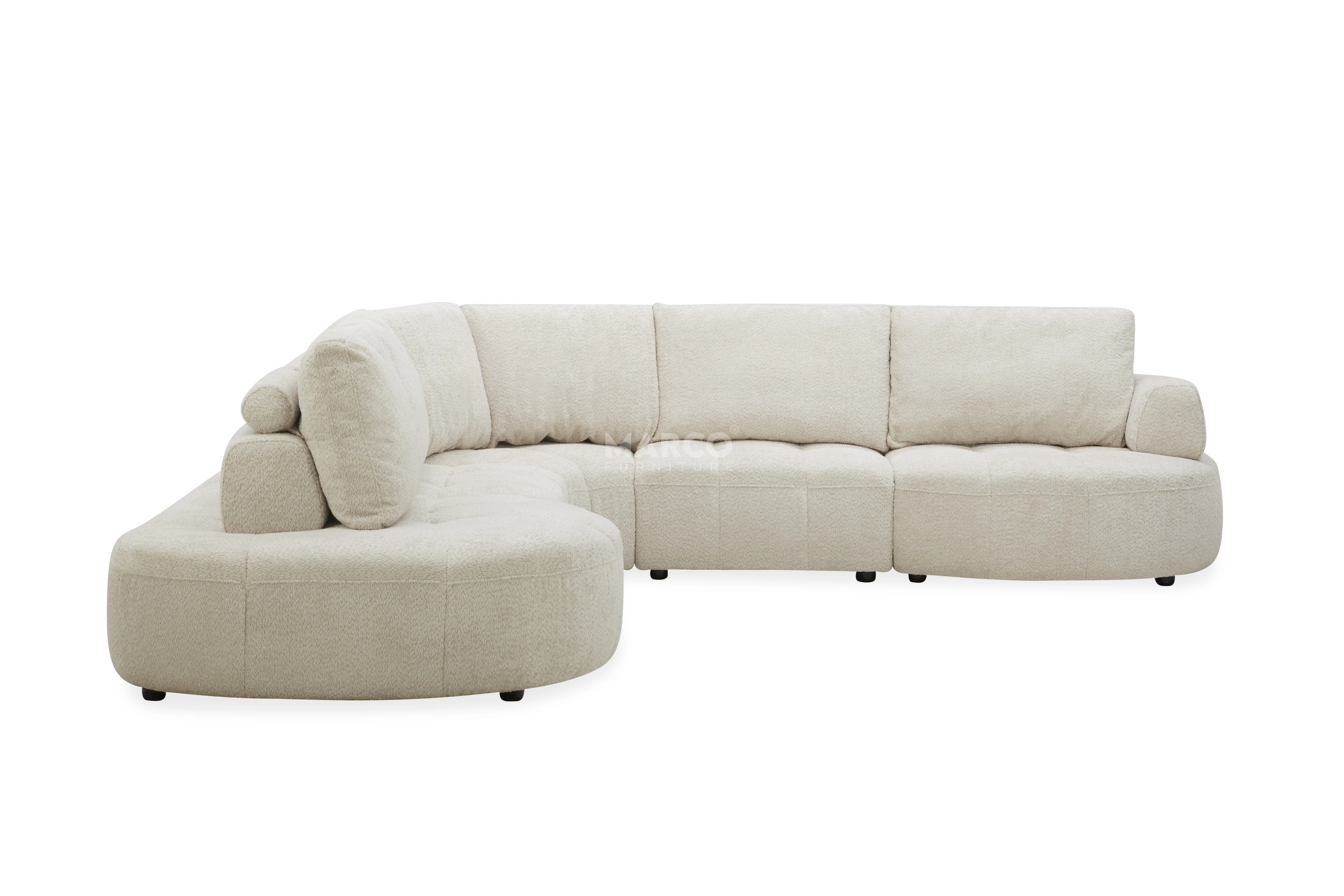 Mapple Woven Fabric Corner Lounge – Modern Sectional Sofa - Image 3