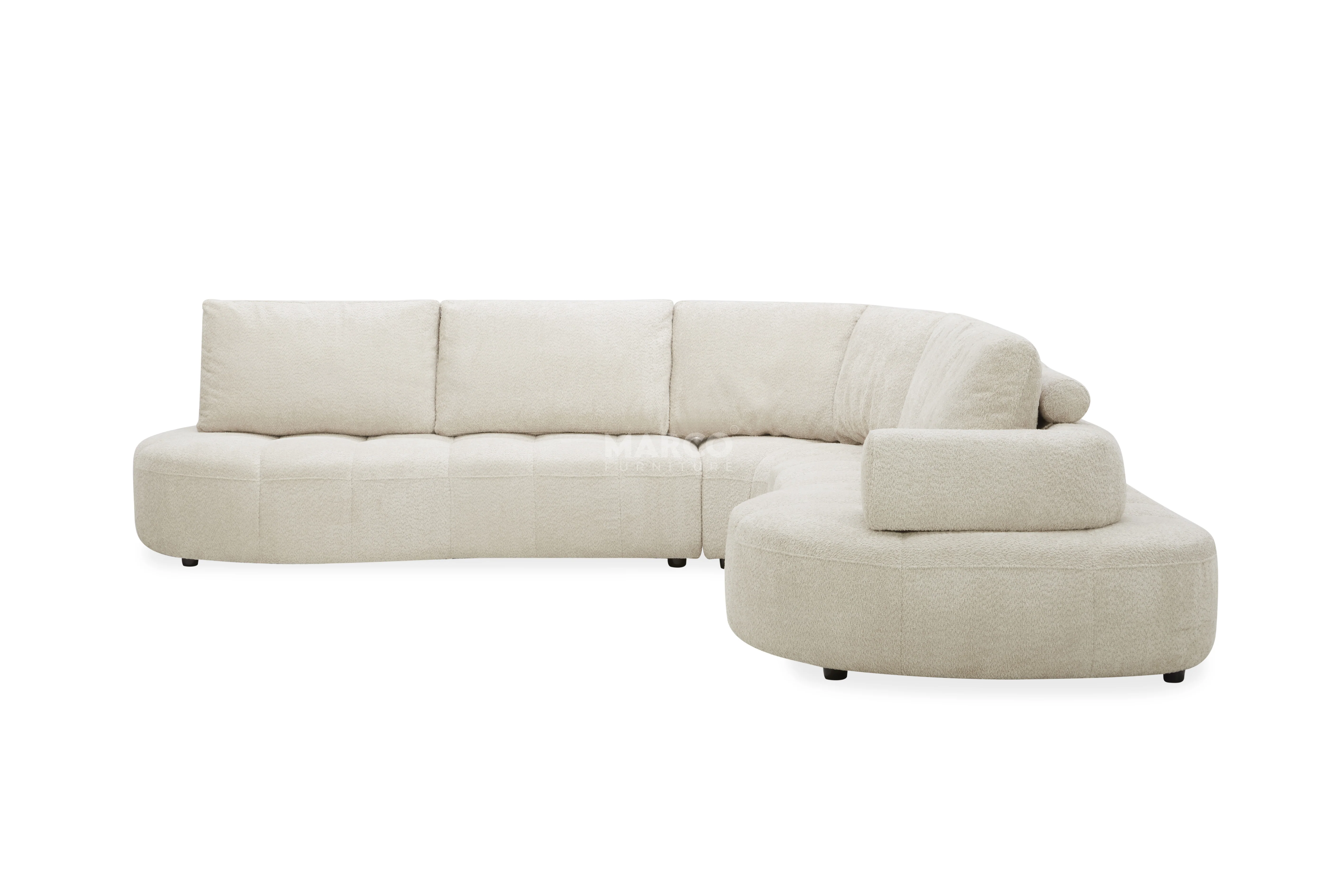 Mapple Woven Fabric Corner Lounge – Modern Sectional Sofa - Image 4