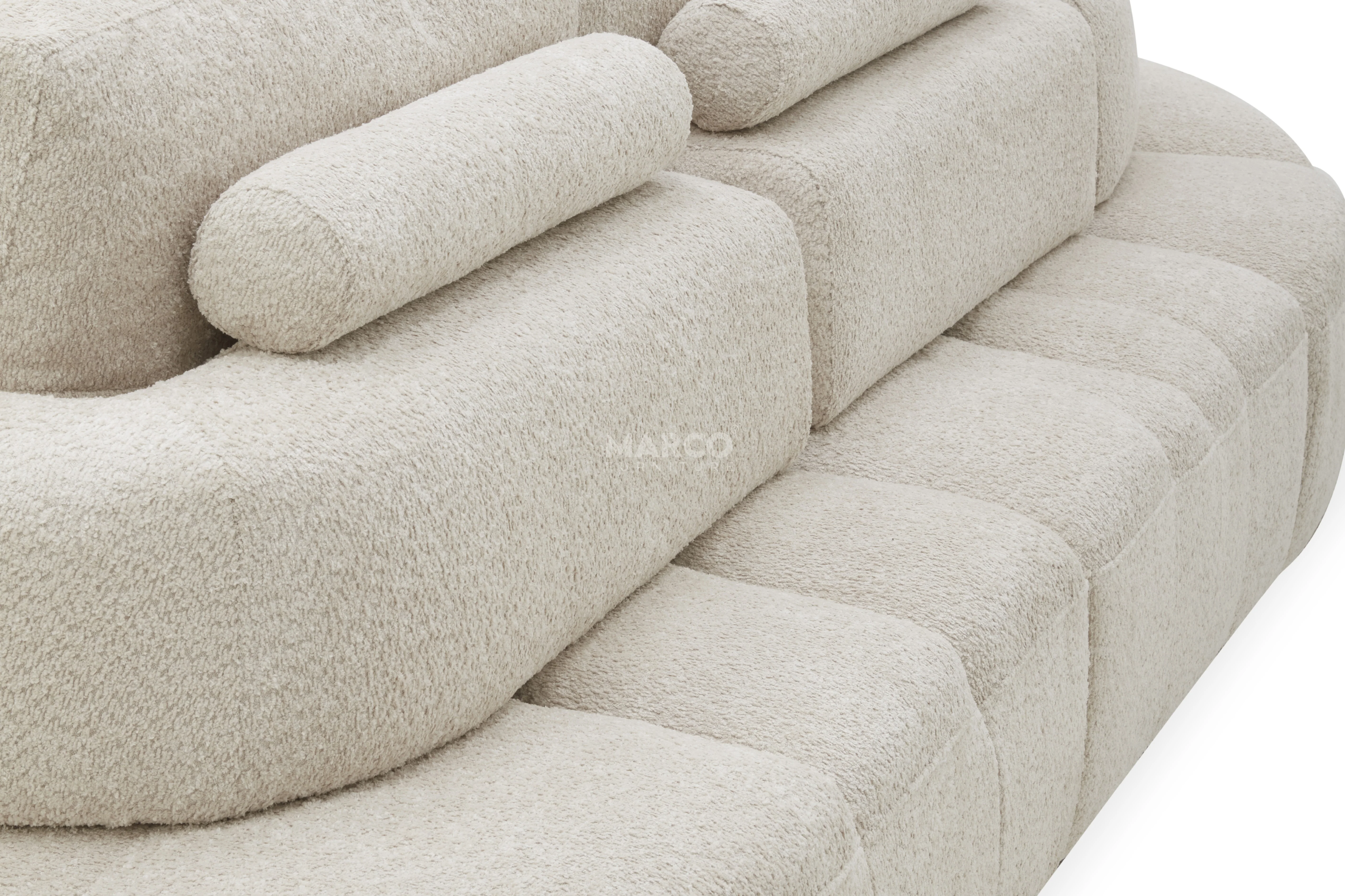 Mapple Woven Fabric Corner Lounge – Modern Sectional Sofa - Image 6