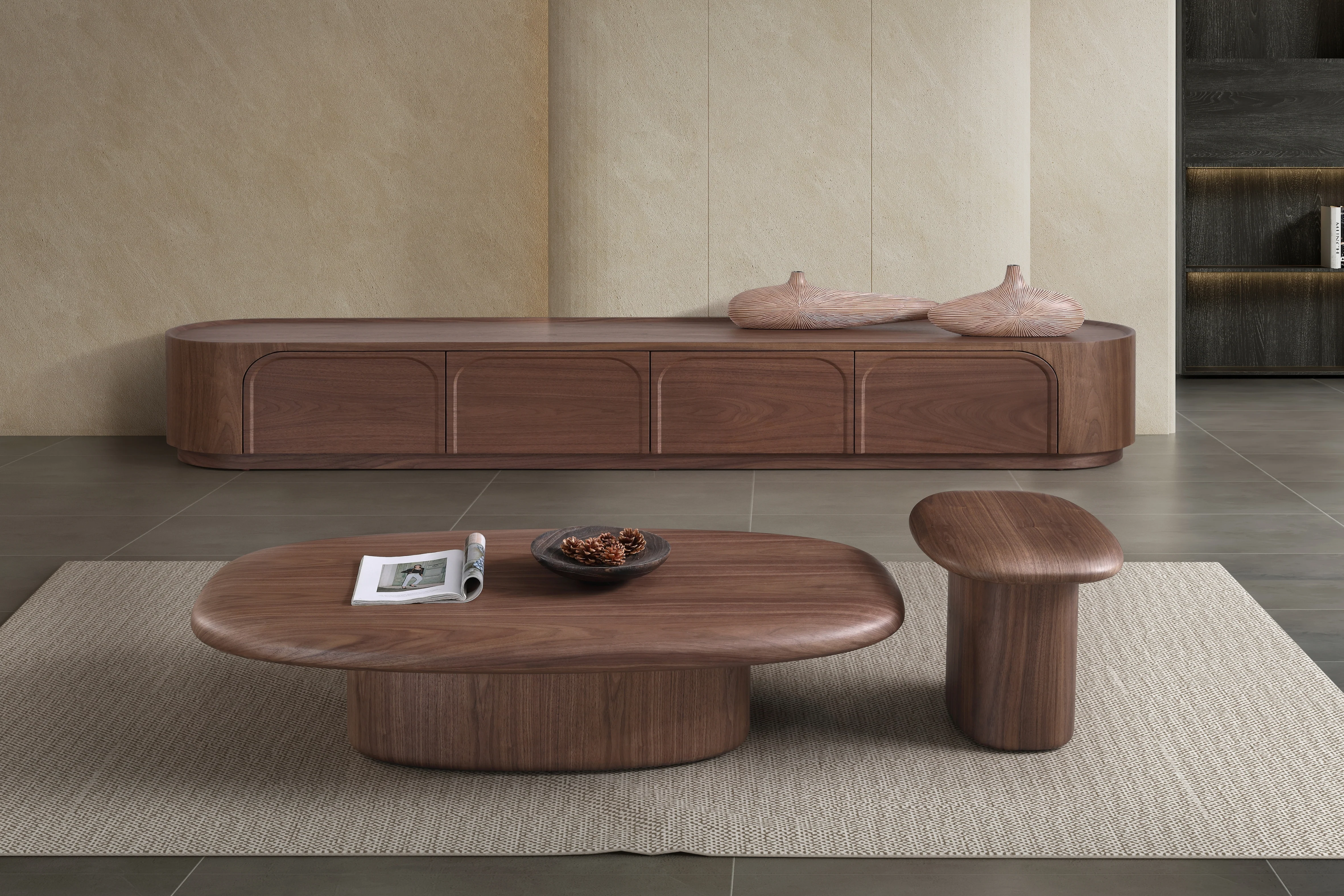 Marcella Lowline Walnut TV Unit - Image 3