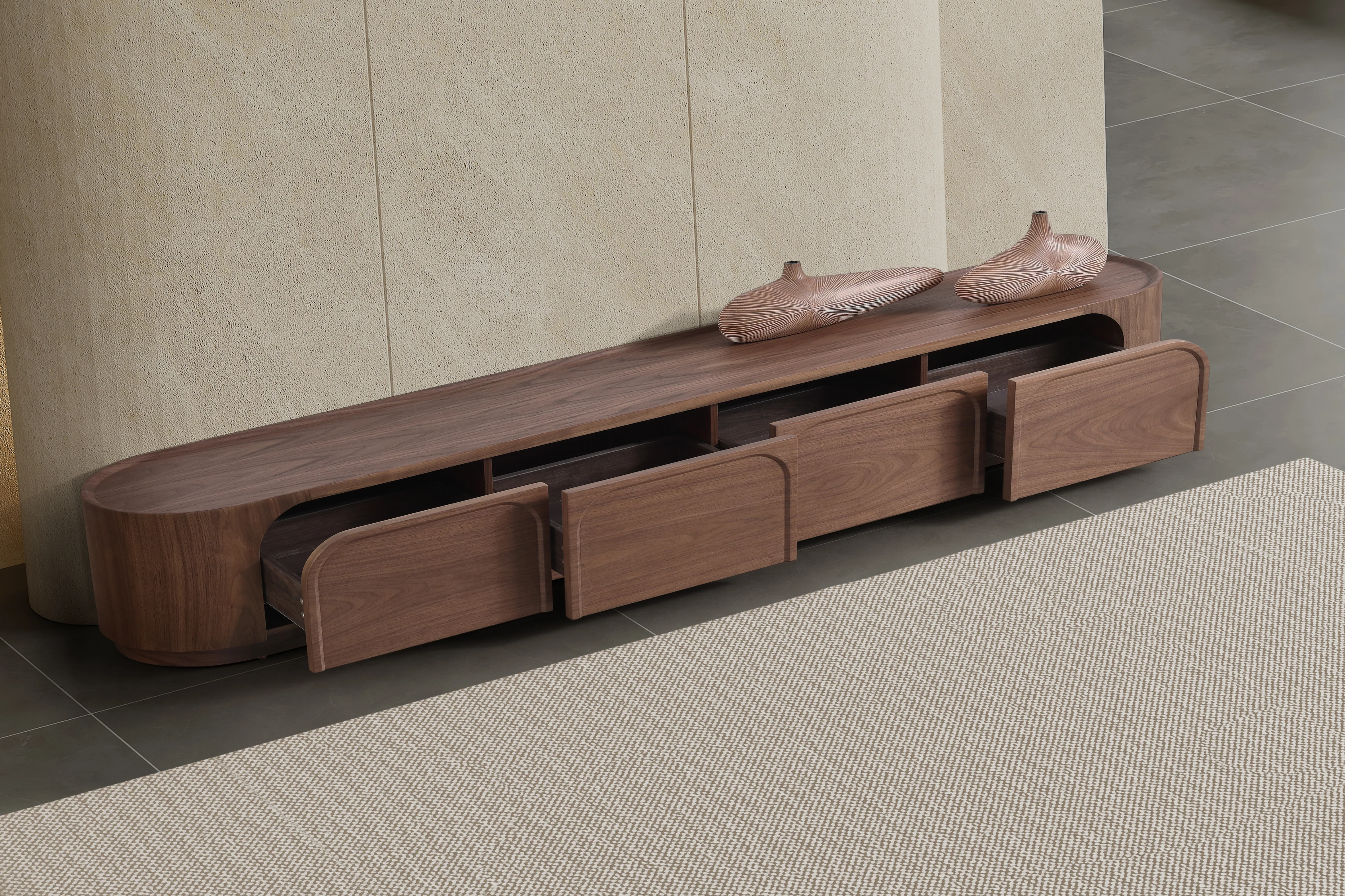 Marcella Lowline Walnut TV Unit - Image 4