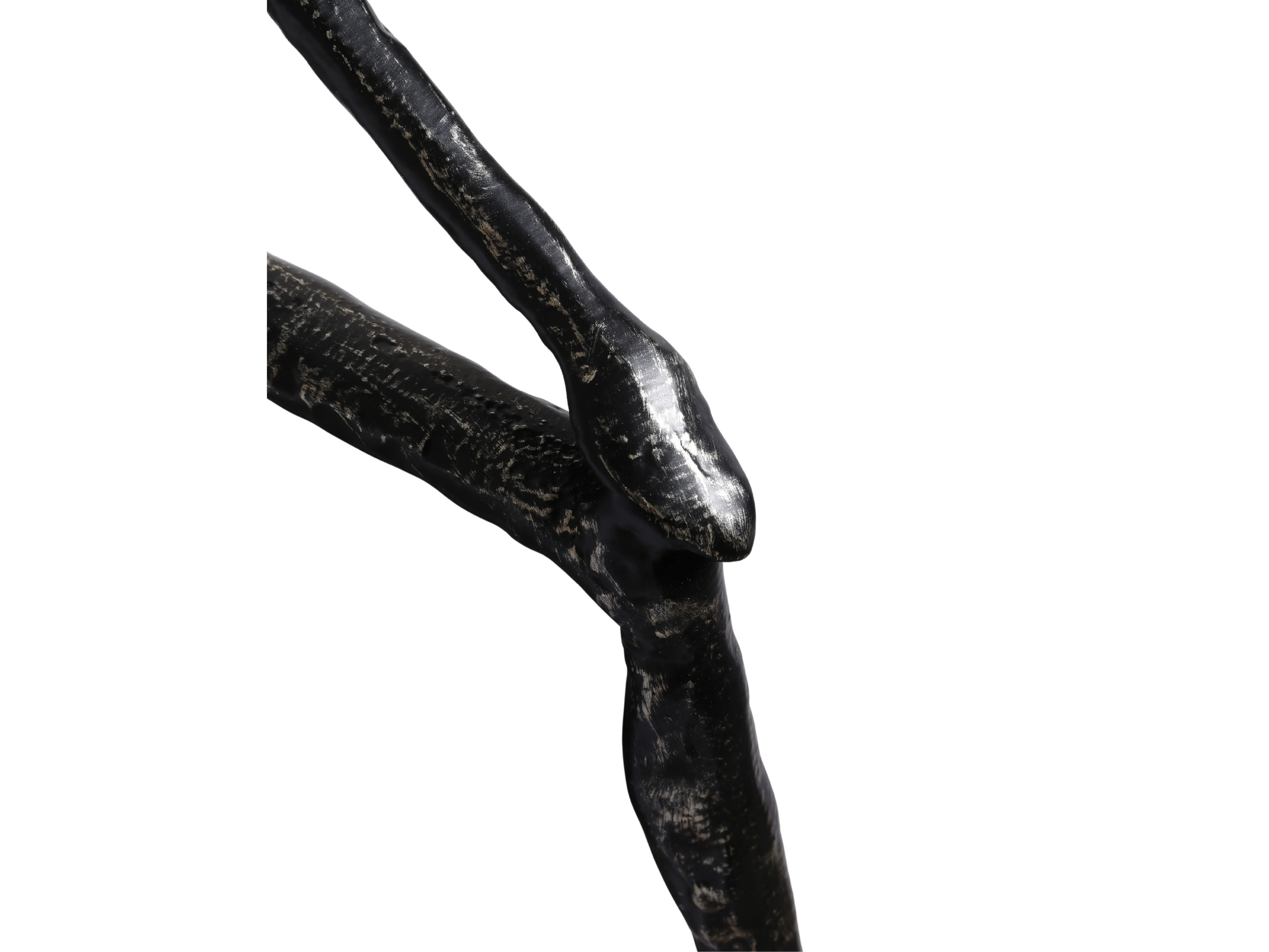 Minimalist Nordic Sitting Figurine – Black & Gold Metal - Image 14