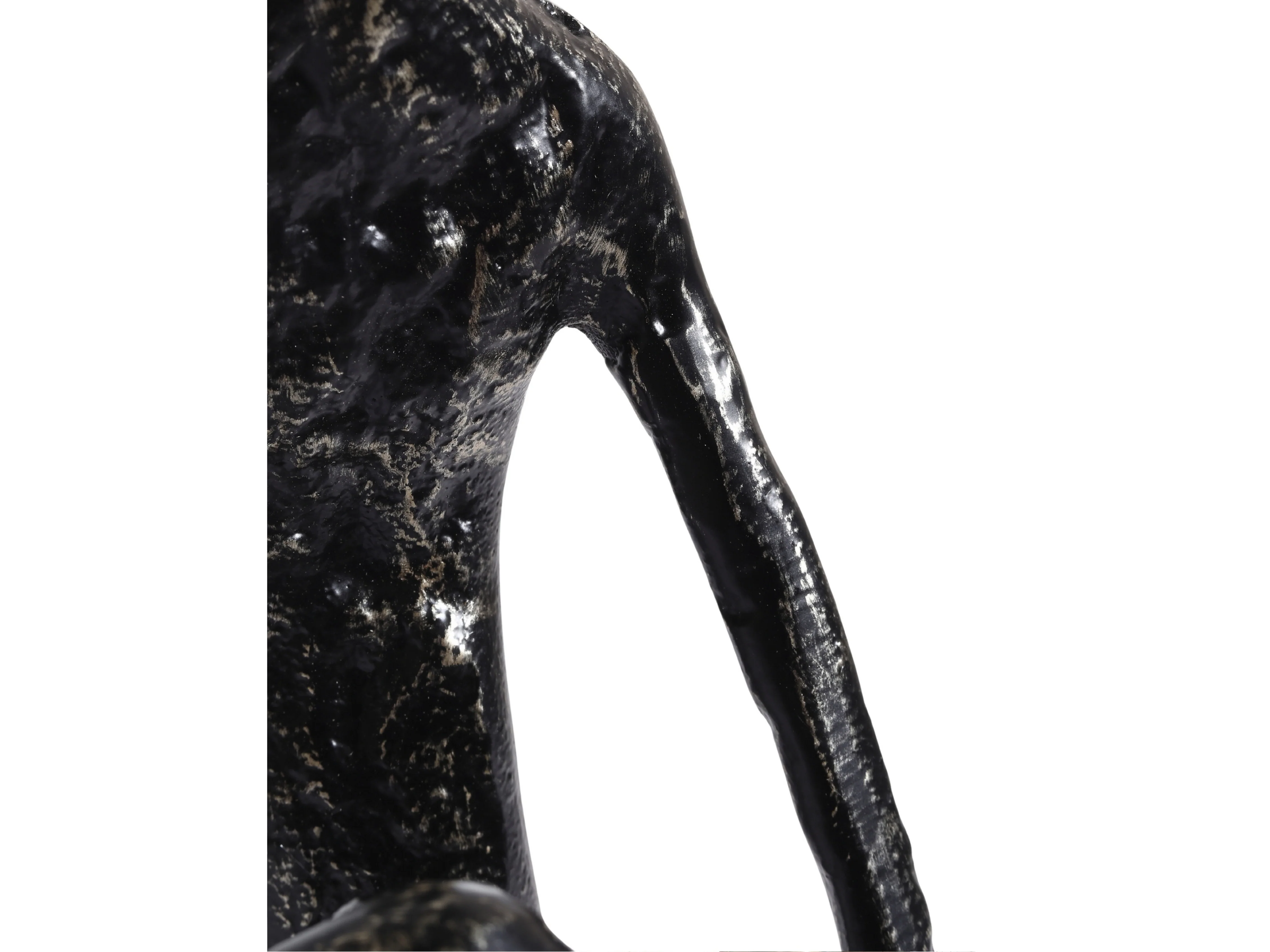Minimalist Nordic Sitting Figurine – Black & Gold Metal - Image 16
