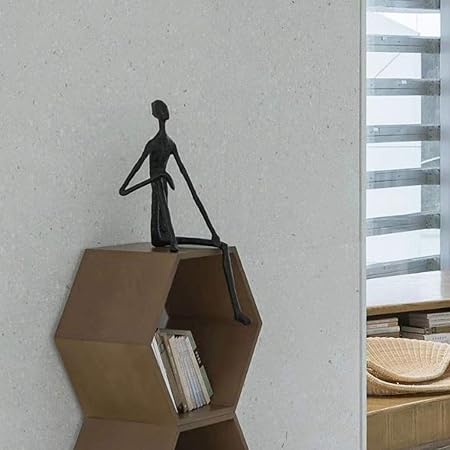 Minimalist Nordic Sitting Figurine – Black & Gold Metal - Image 7