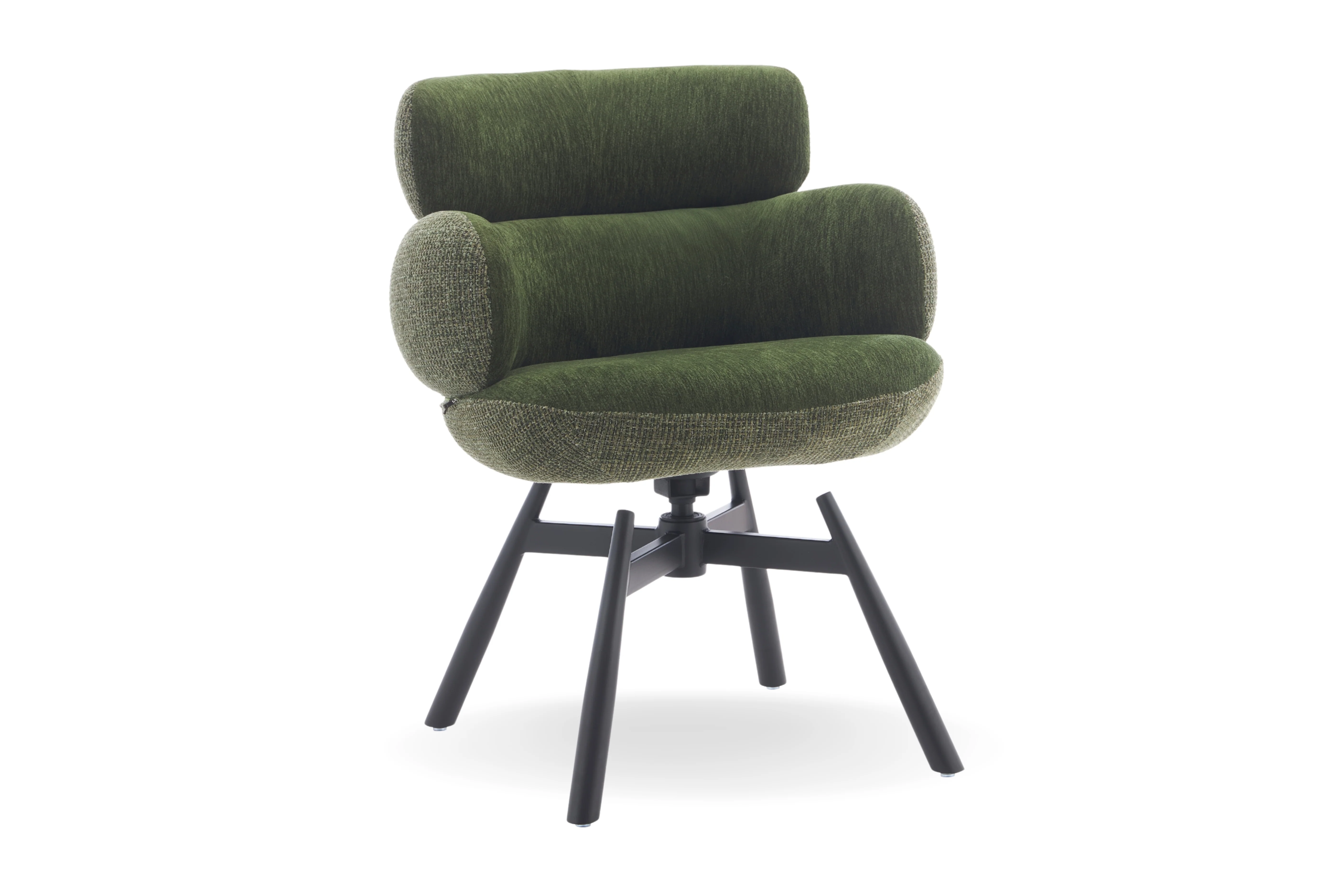 Monaco Upholstered Fabric Swivel Dining Chair - Image 6