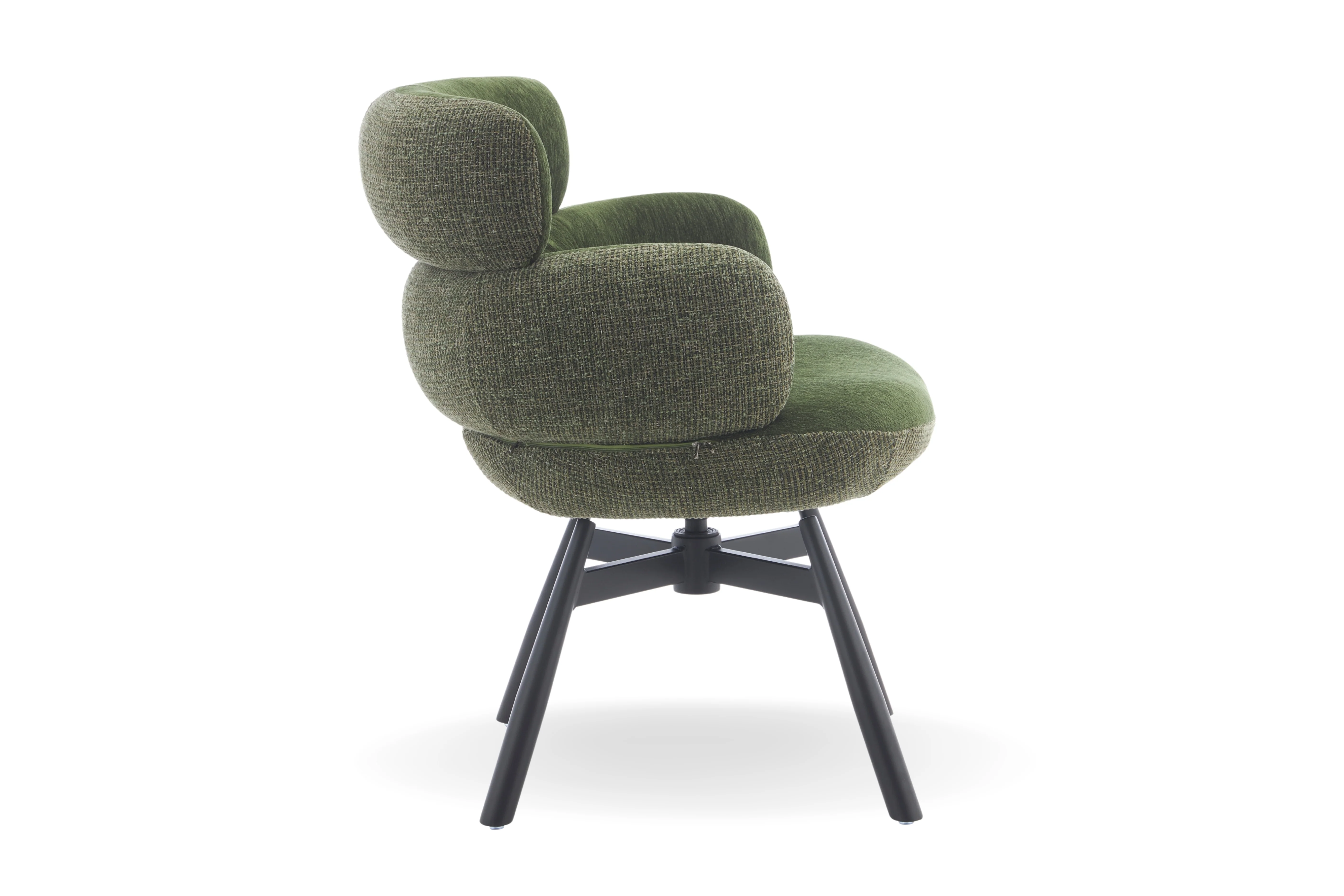 Monaco Upholstered Fabric Swivel Dining Chair - Image 7