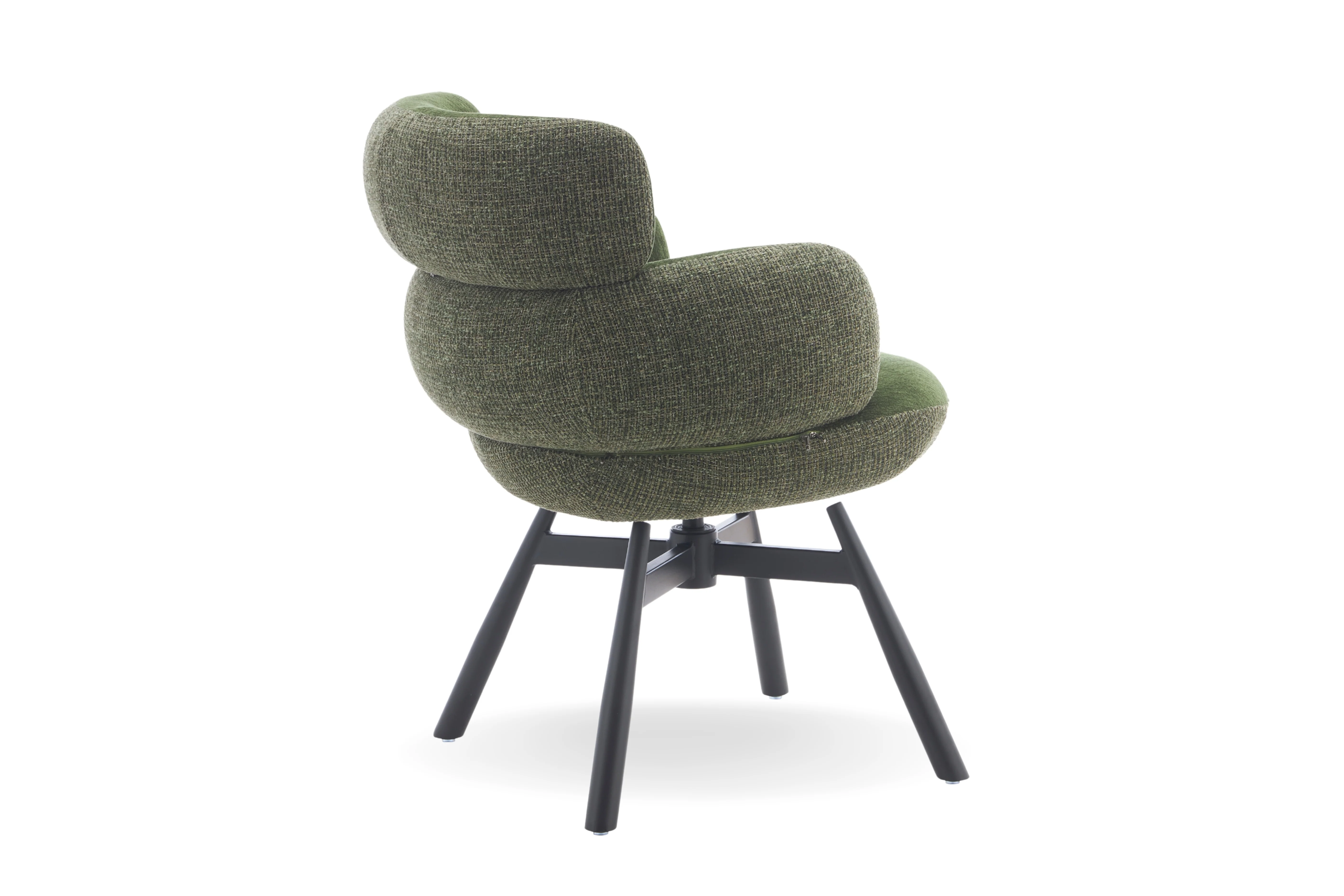 Monaco Upholstered Fabric Swivel Dining Chair - Image 9