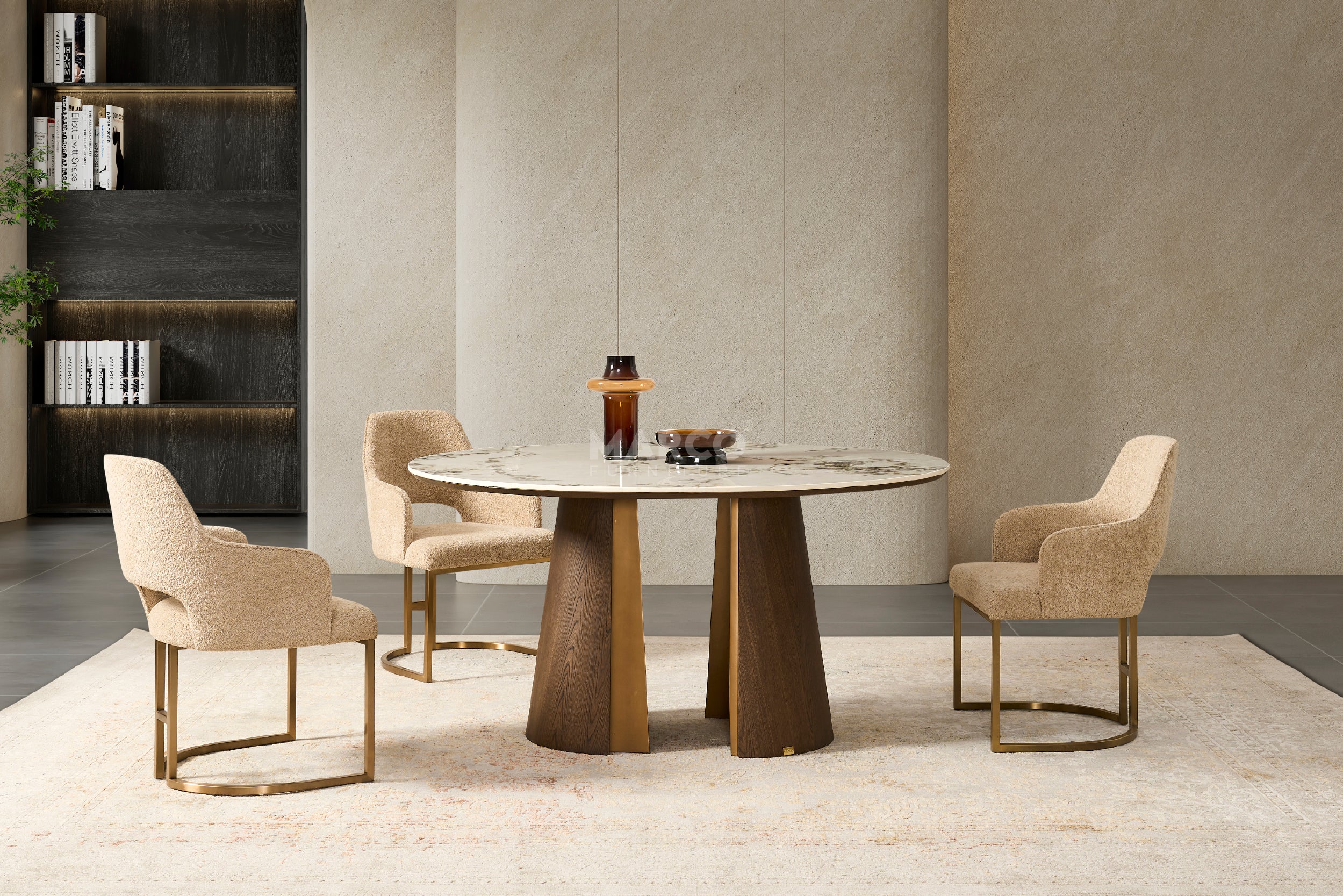 Mont Blanc Round Sintered Stone Top Dining Table - 6 Seater - Image 2