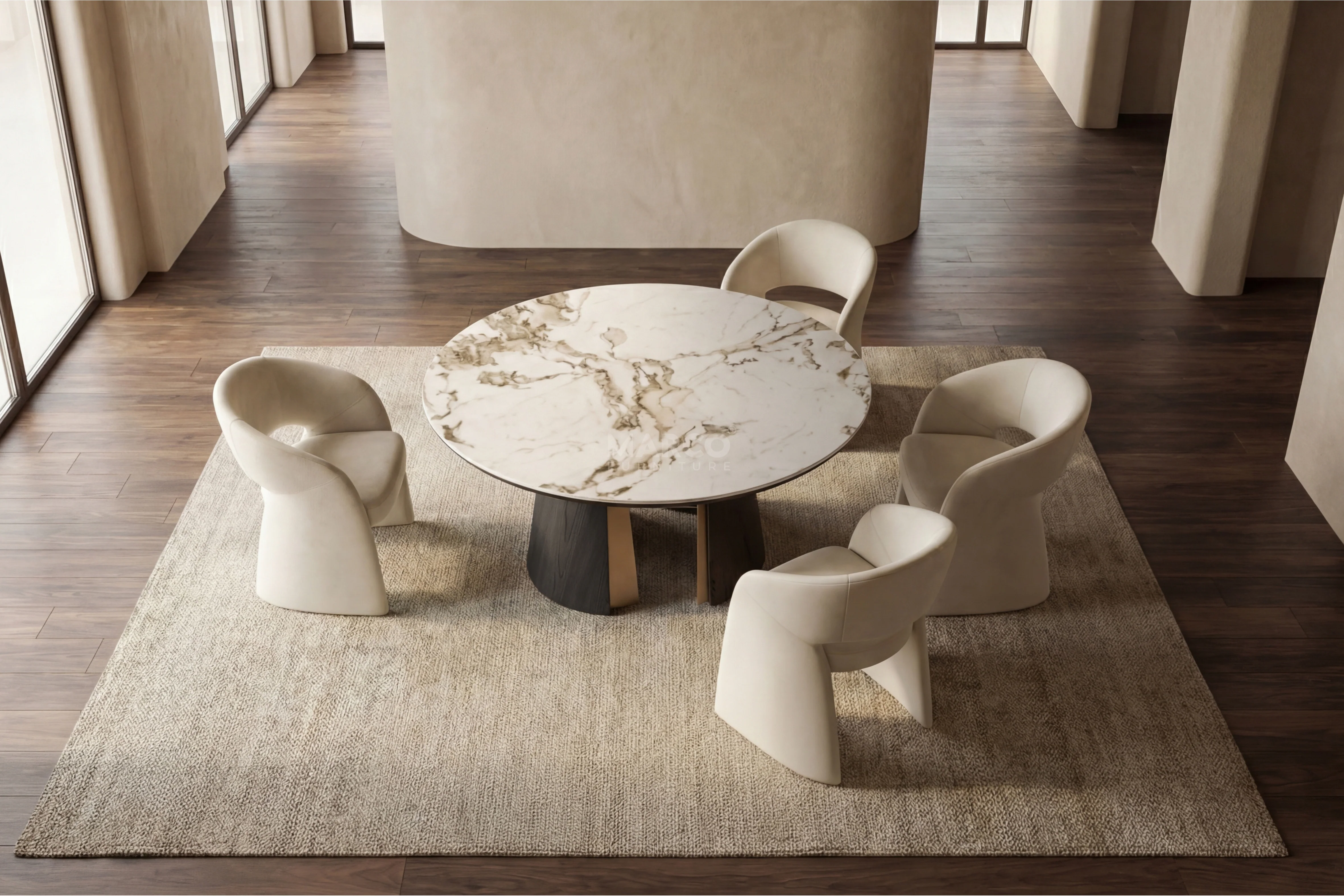 Mont Blanc Sintered Stone Round Dining Table (Black) - Image 5