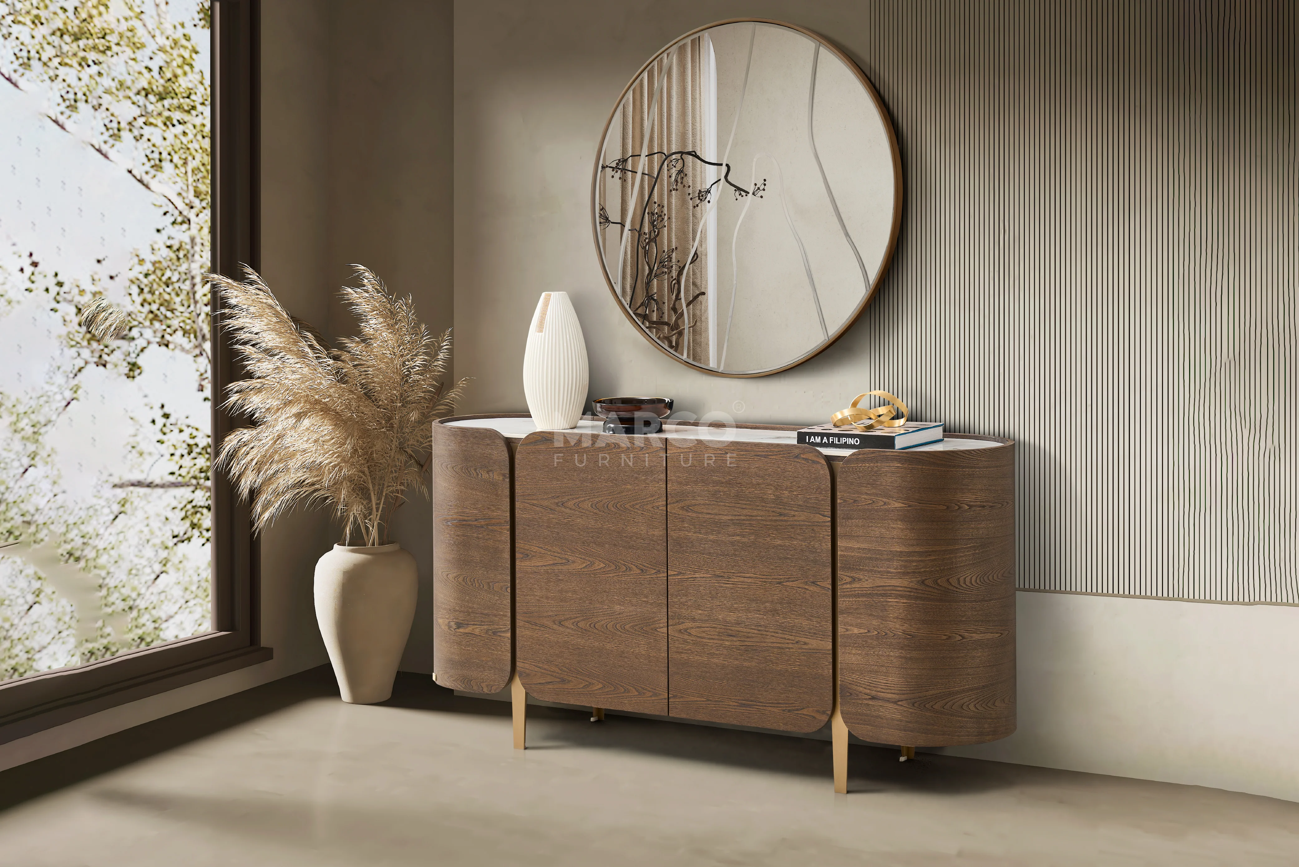 Mont Blanc Sintered Stone Top Sideboard with Storage - Image 3
