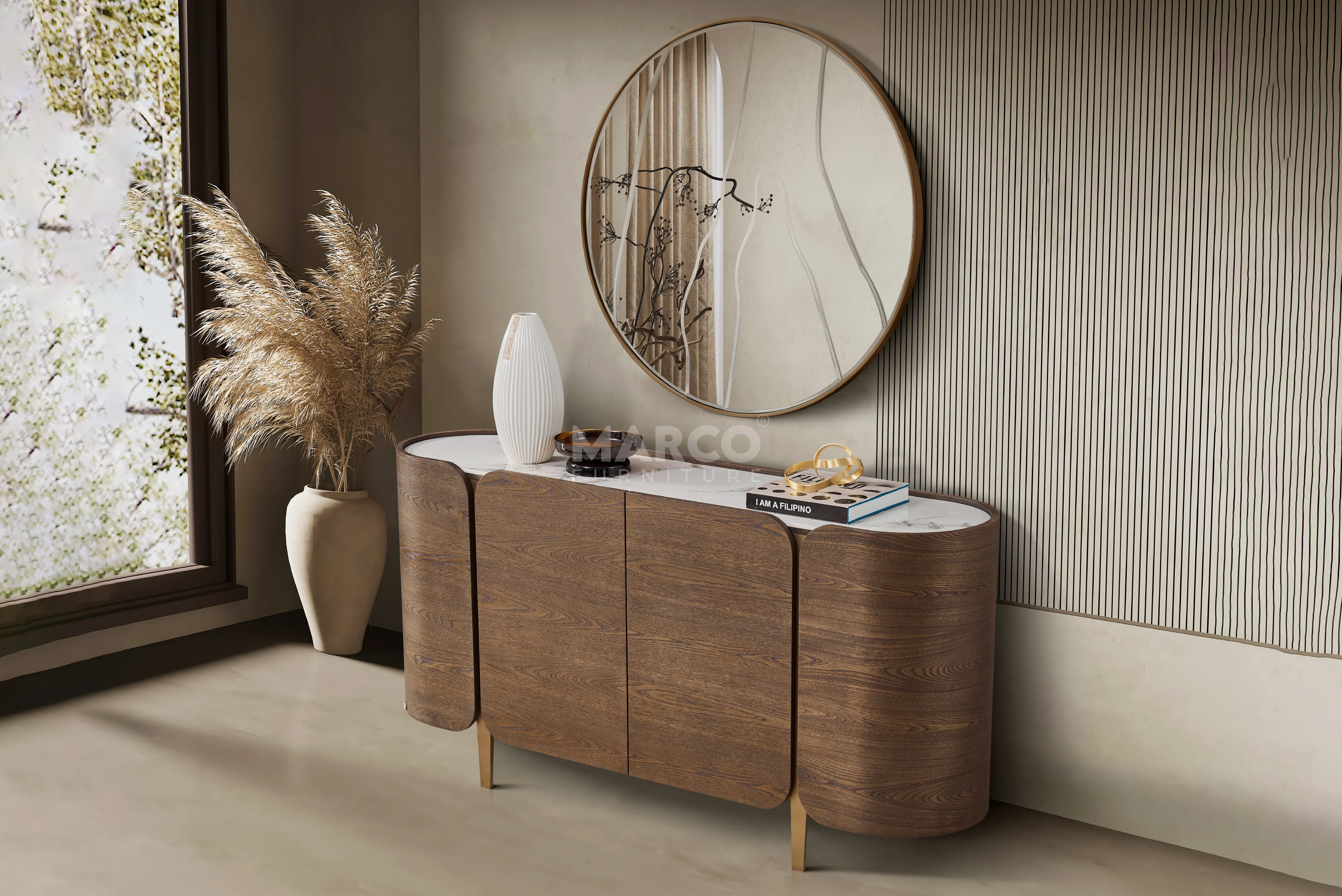 Mont Blanc Sintered Stone Top Sideboard with Storage - Image 5
