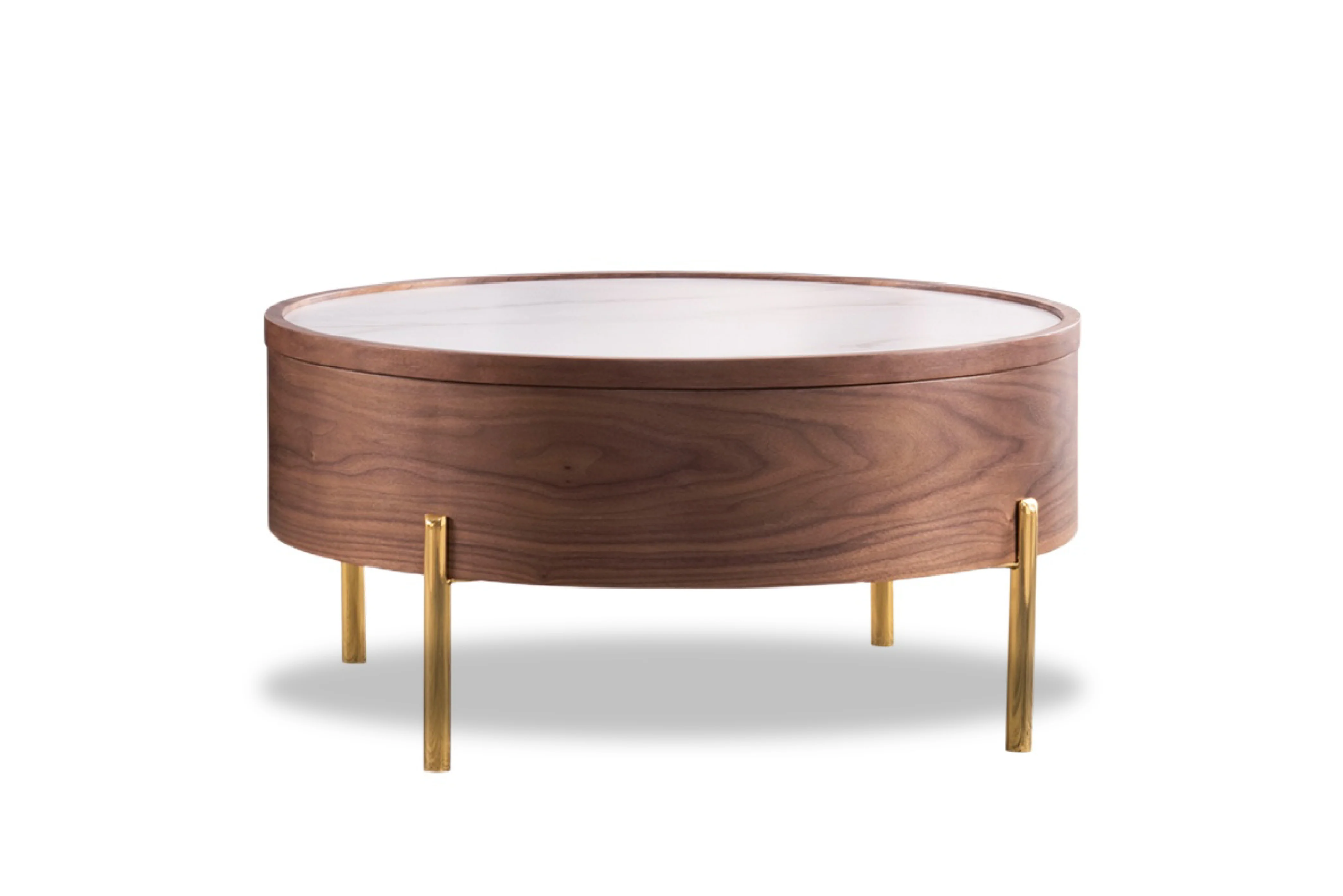 Moon Extendable Coffee Table with Storage and Sliding Top in White Ceramic - Image 9