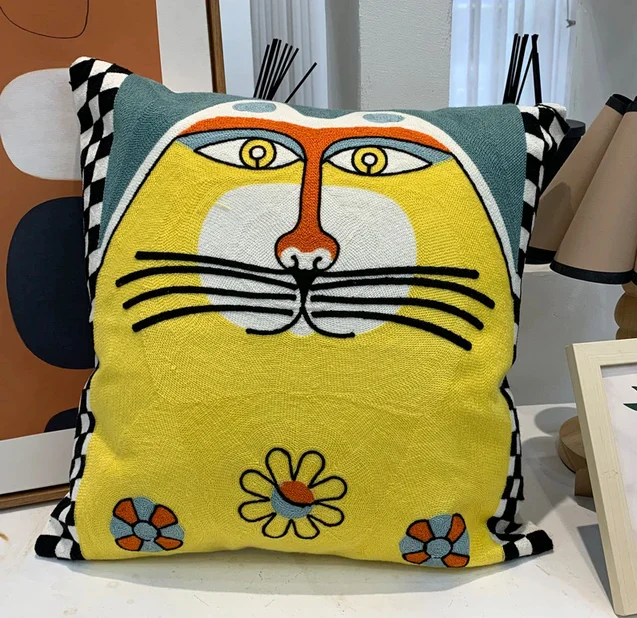 Picasso Inspired Embroidery Cushion Covers (Pillow Included) - Image 3