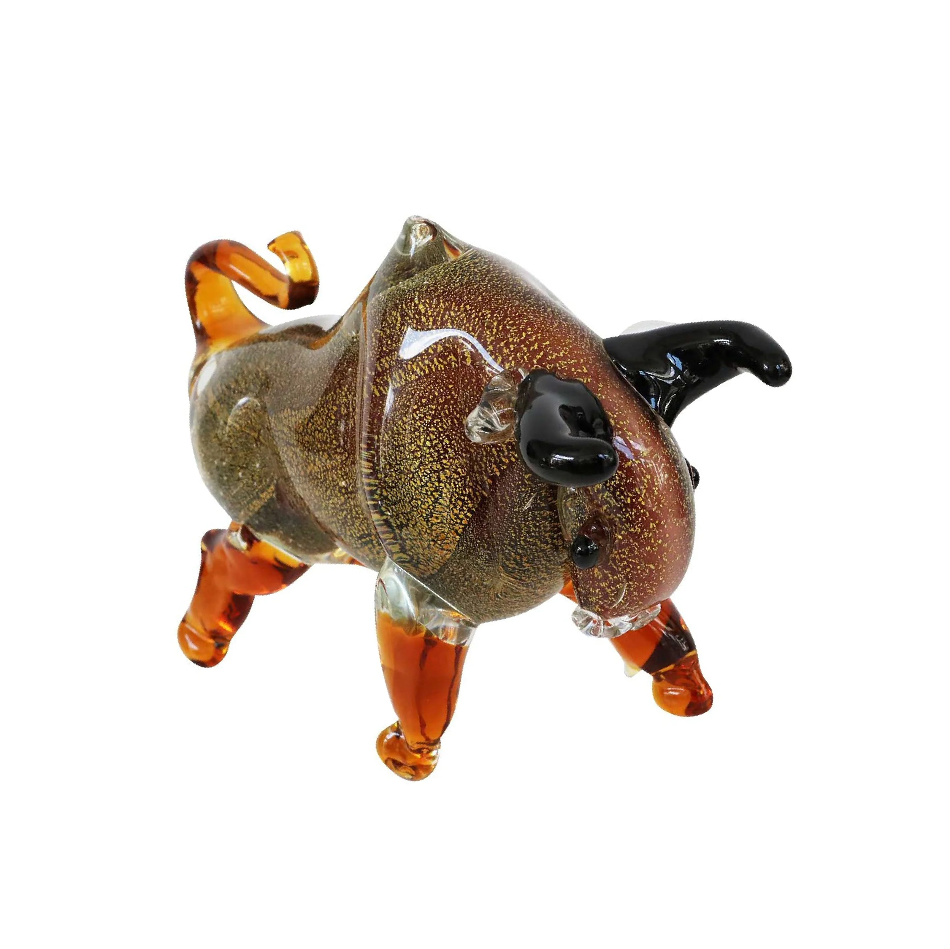 Bull Murano Style Glass Sculpture in Greenish - Image 4