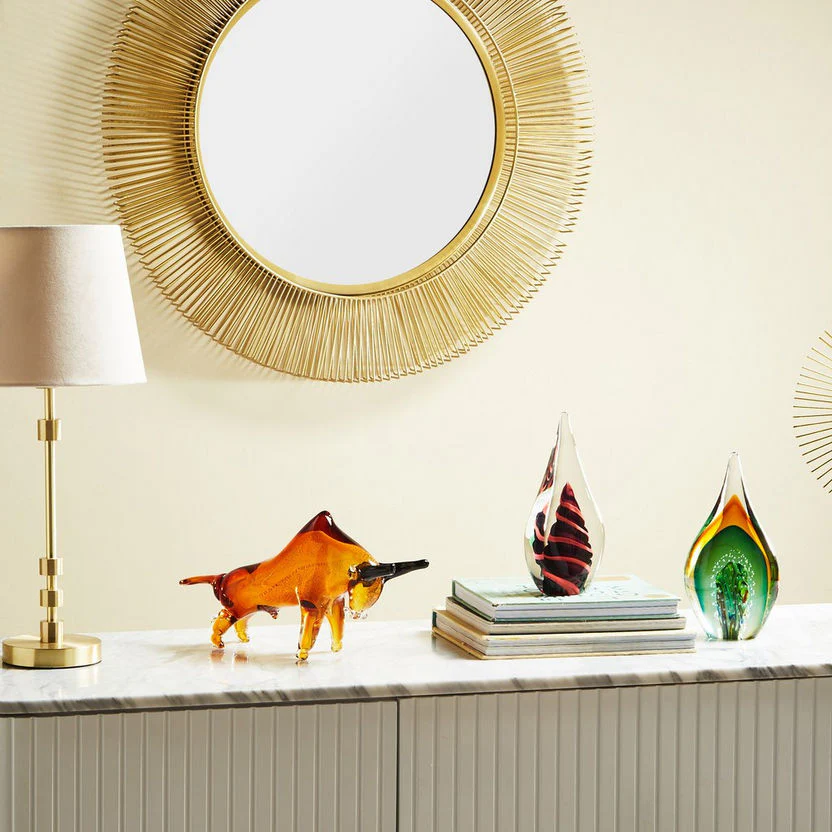 Murano Style Hand-Blown Glass Bull Sculpture - Image 5