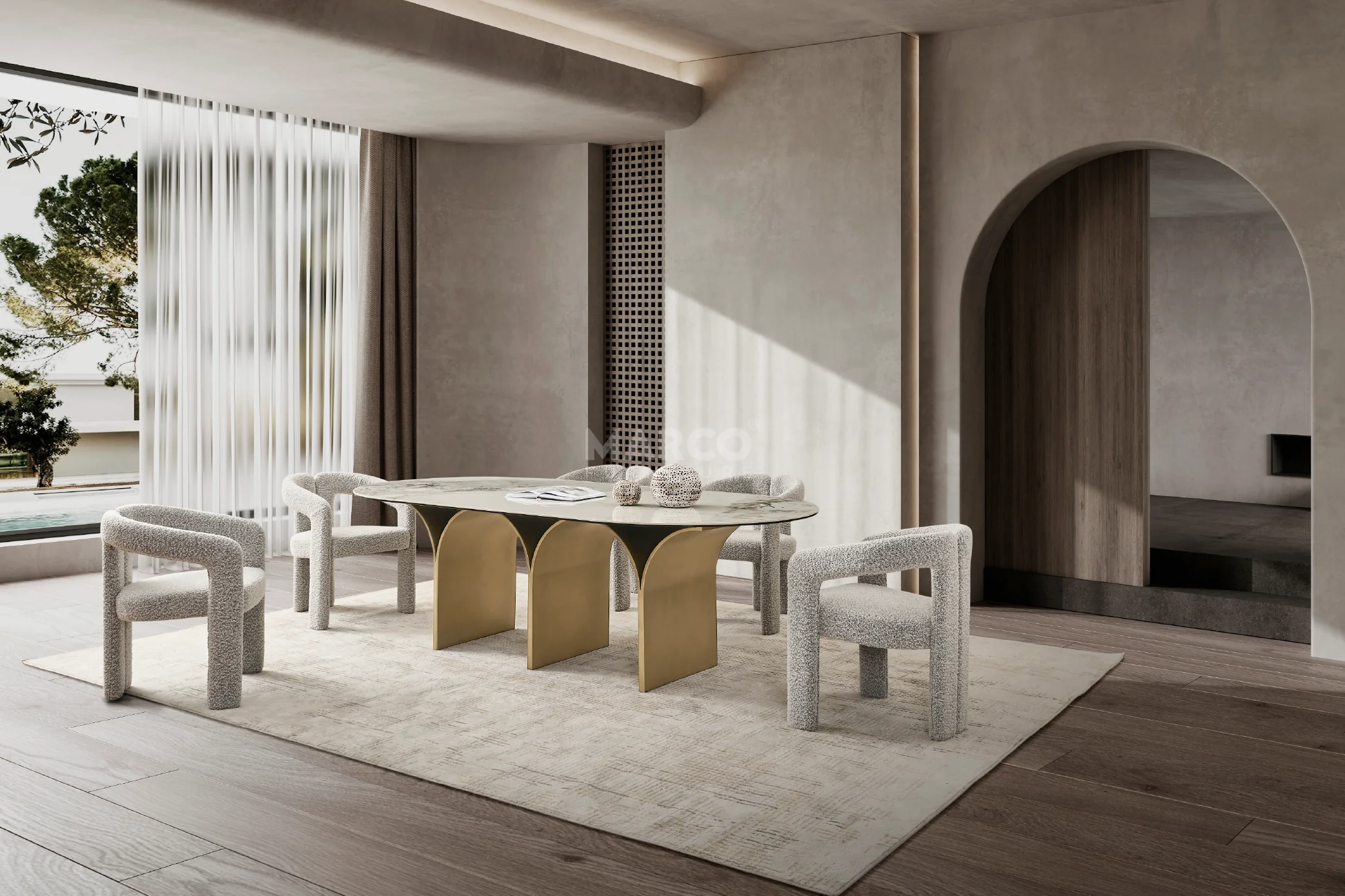 Dublin Sintered Stone Top Dining Table - Image 2